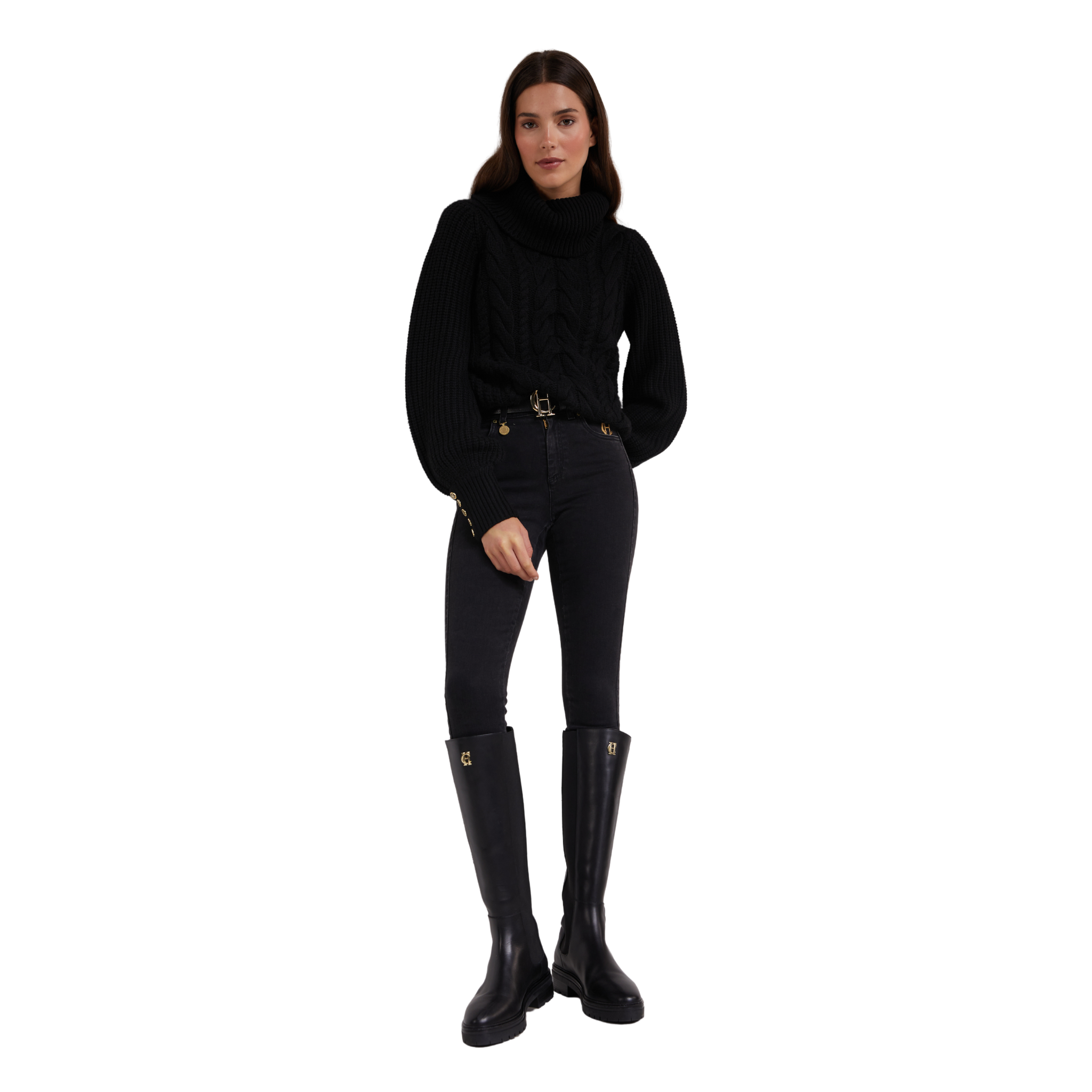 Astoria Knee Boot Black