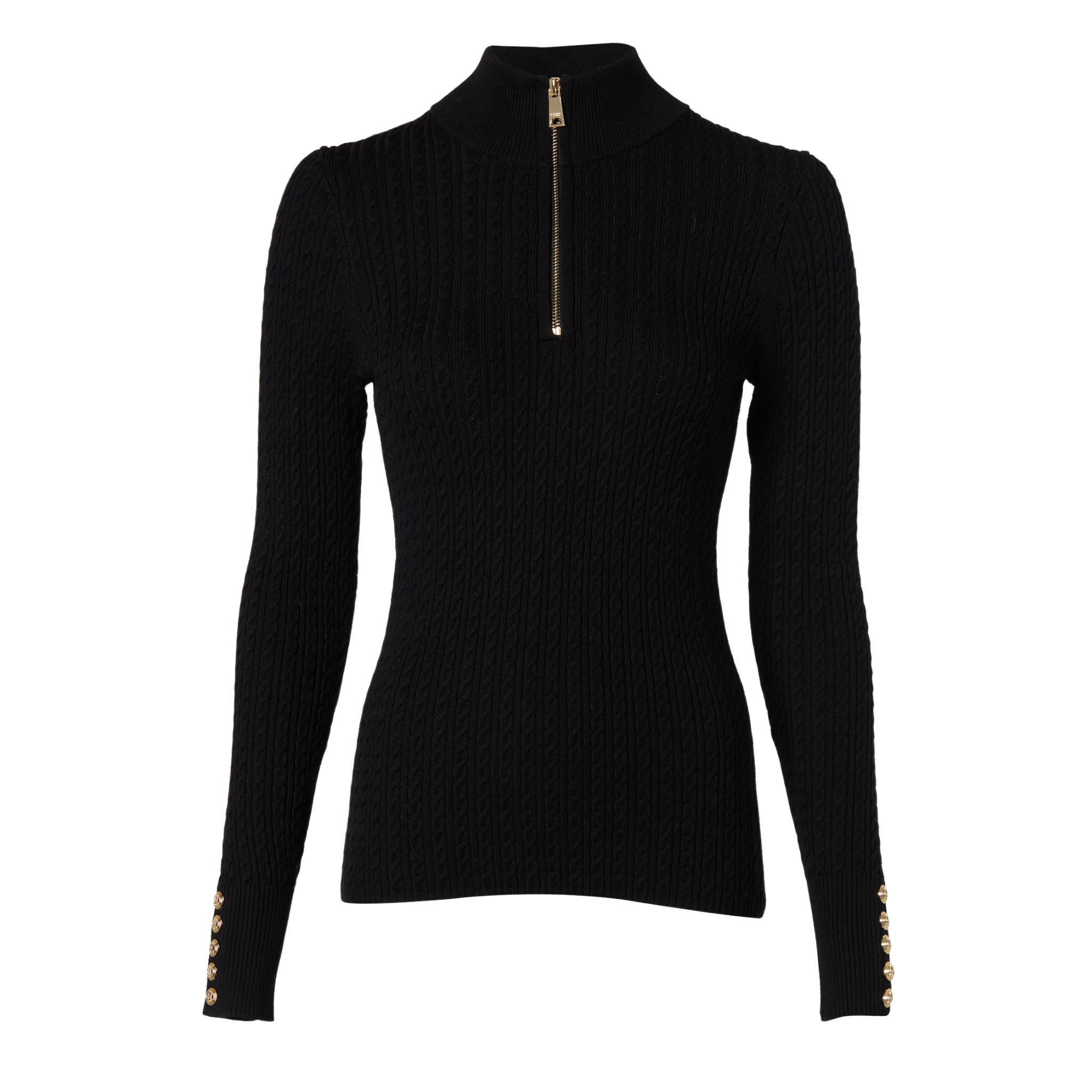 Ava Quarter Zip Knit Black