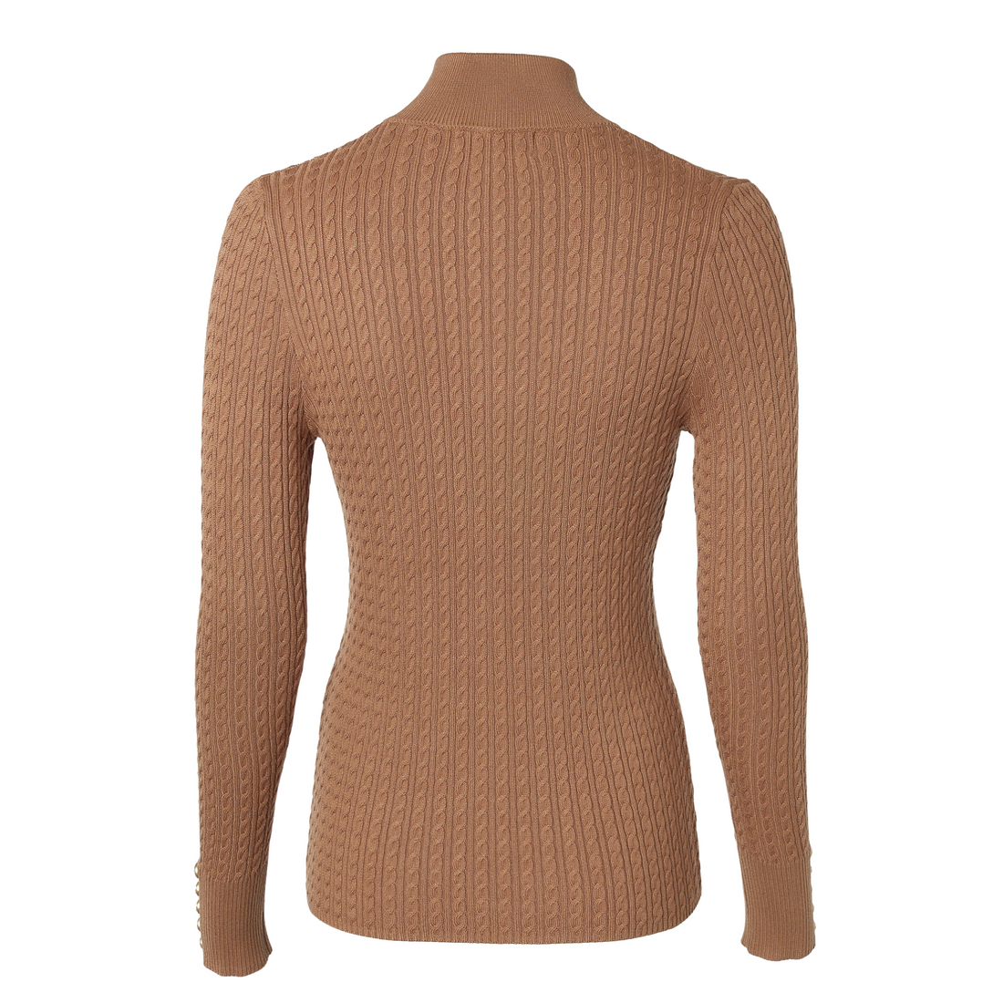 Ava Quarter Zip Knit Dark Camel Marl