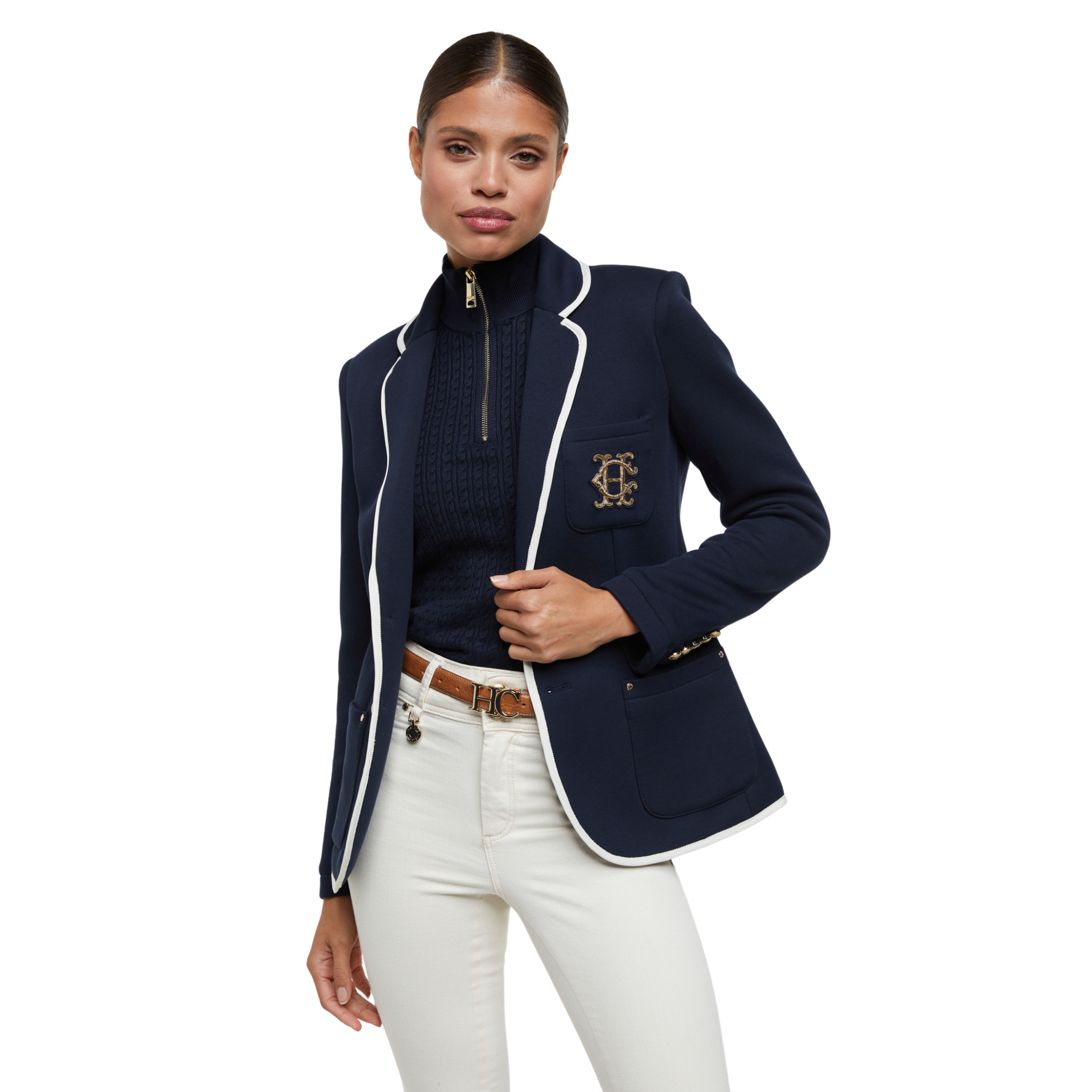 Ava Quarter Zip Knit Ink Navy