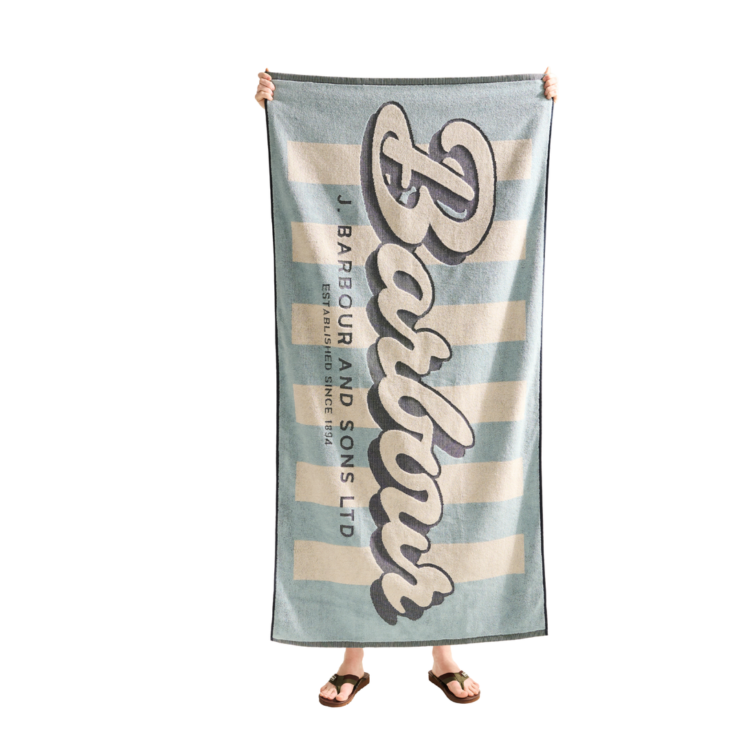 Barbour Archive Beach Towel Surf Blue Logo