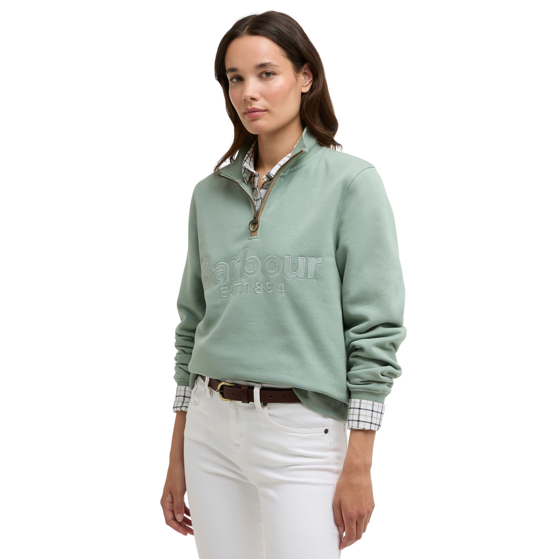 Cynthia Half Zip Sweatshirt Blue Sage