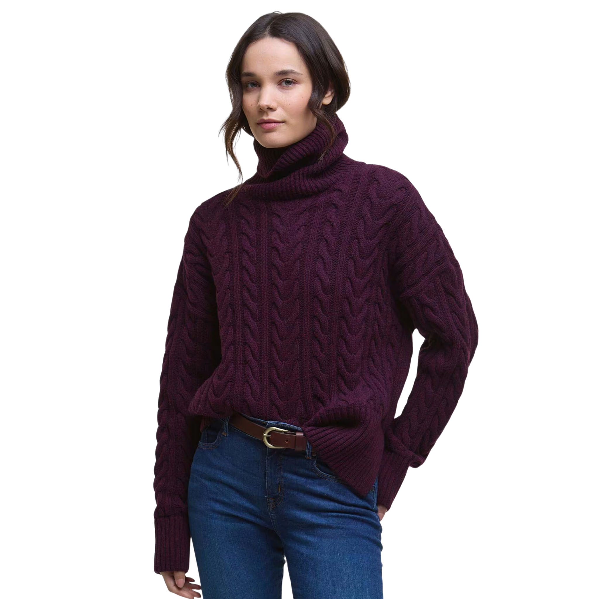 Embleton Knitted Jumper Black Cherry