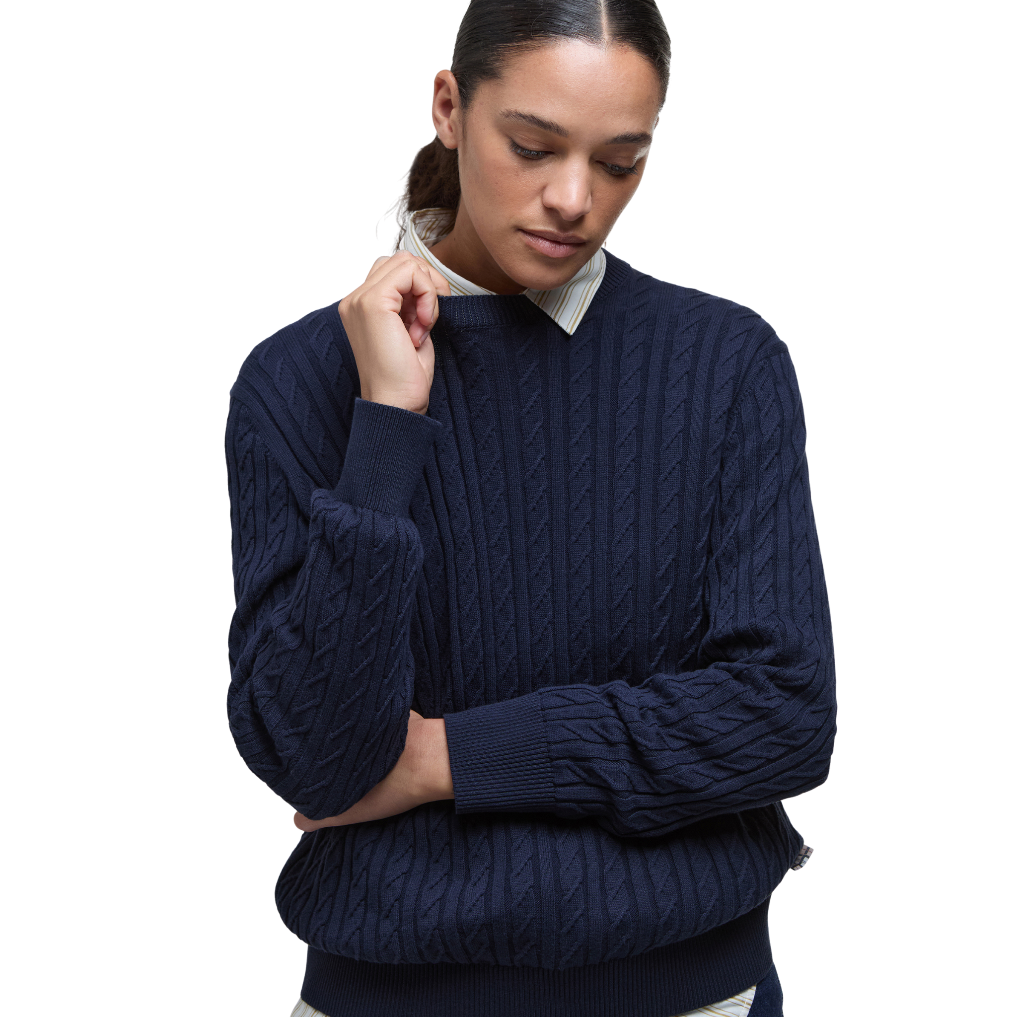 Hartland Crew Knitted Jumper Navy