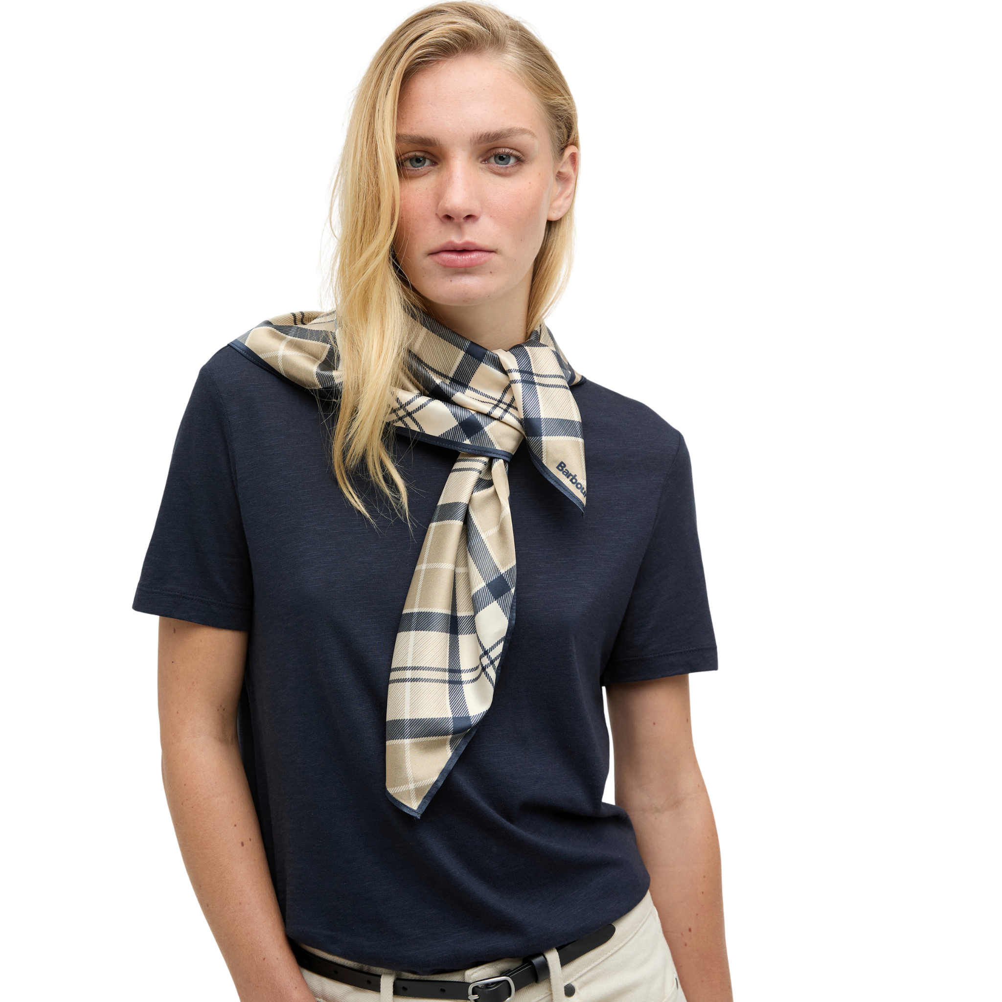Barbour Kinsale Head/Neck Scarf Dress Indigo Tartan