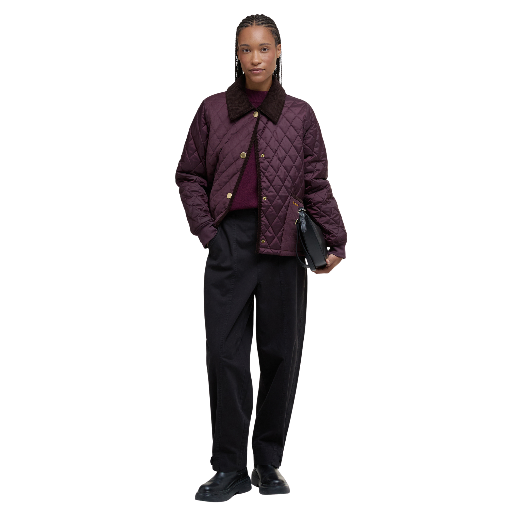 Marla Quilted Jacket Black Cherry/Dark Brown/Muted Tartan