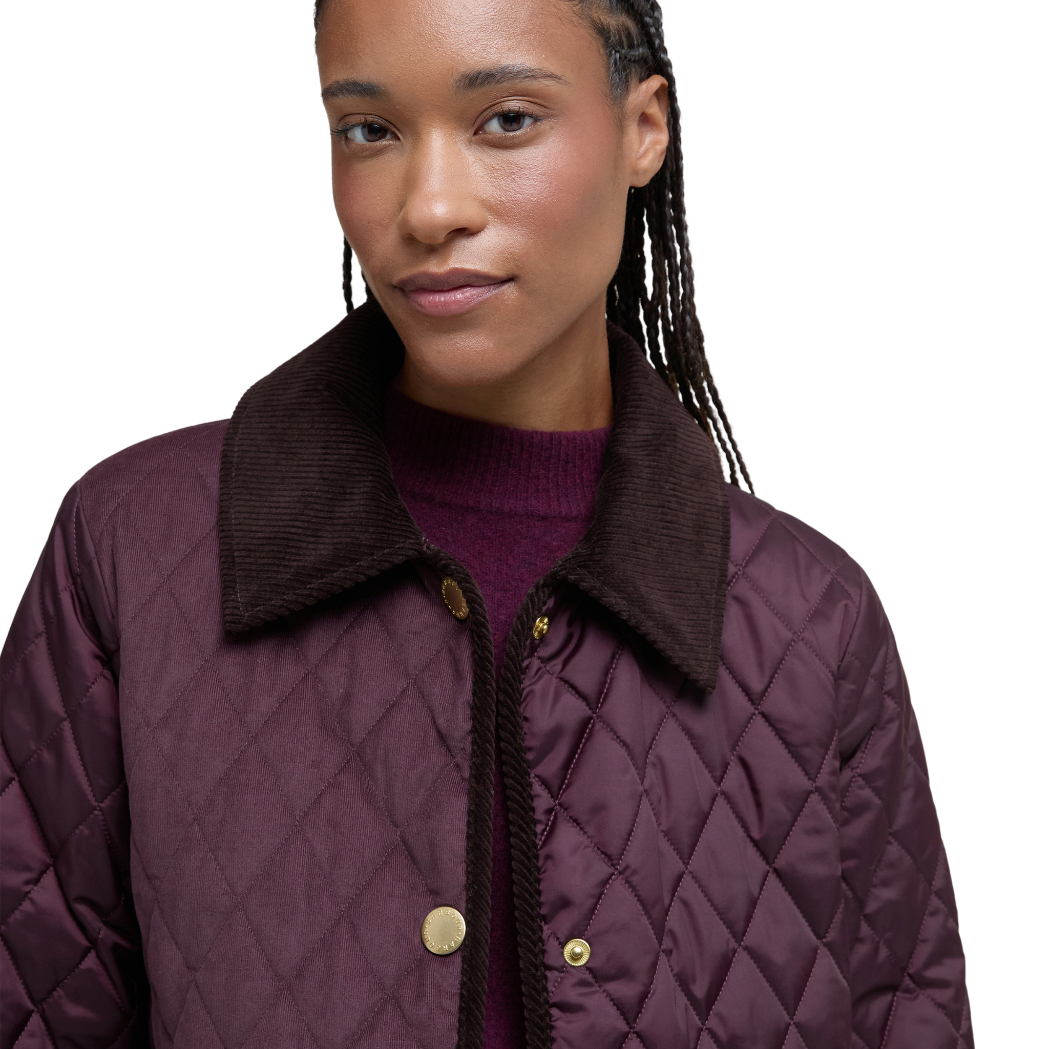 Marla Quilted Jacket Black Cherry/Dark Brown/Muted Tartan