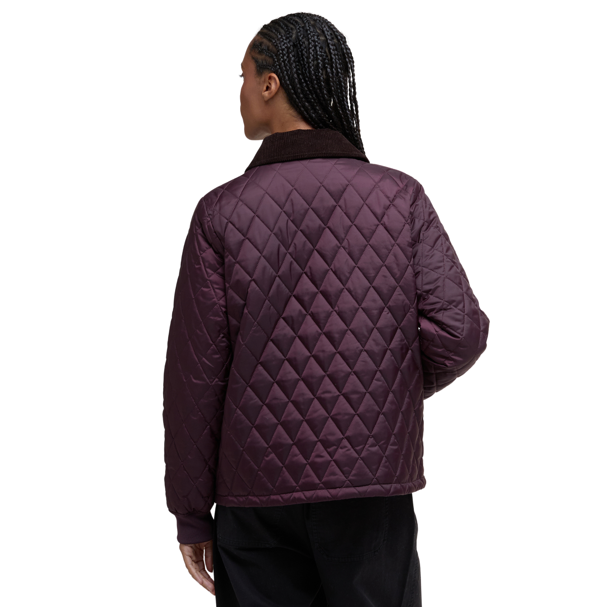 Marla Quilted Jacket Black Cherry/Dark Brown/Muted Tartan