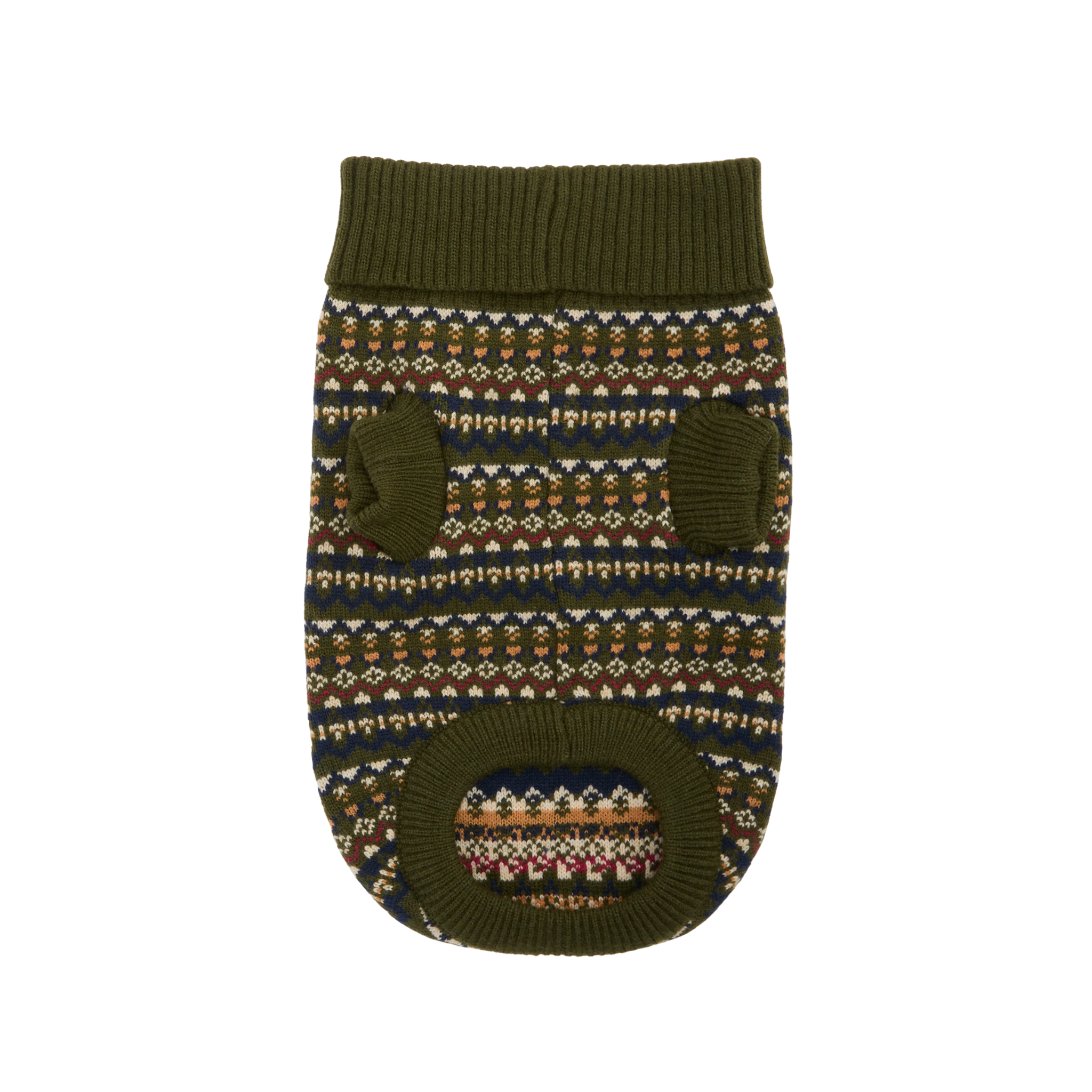 Marlow Fair Isle Dog Jumper Olive