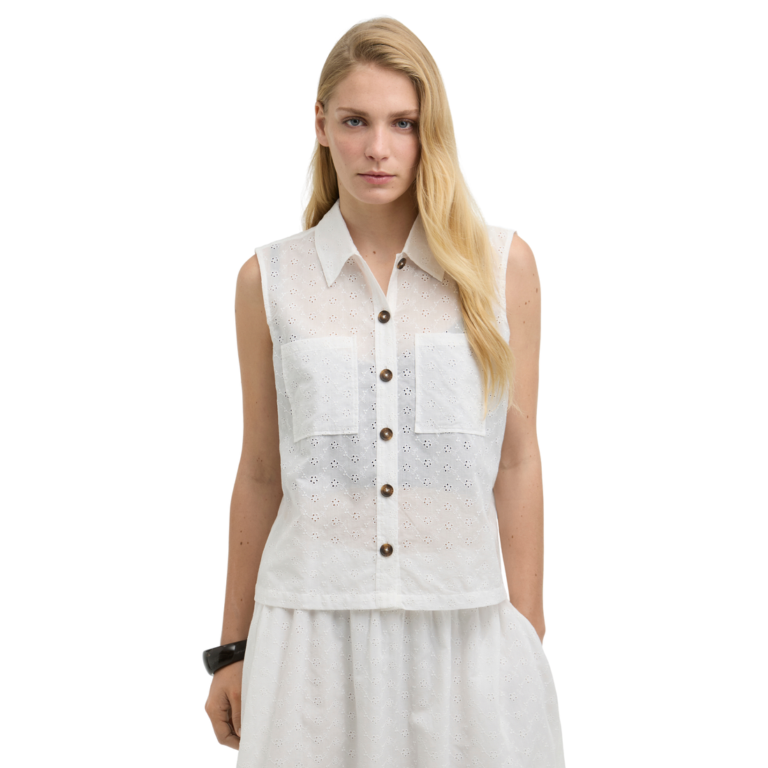 Melody Sleeveless Shirt White