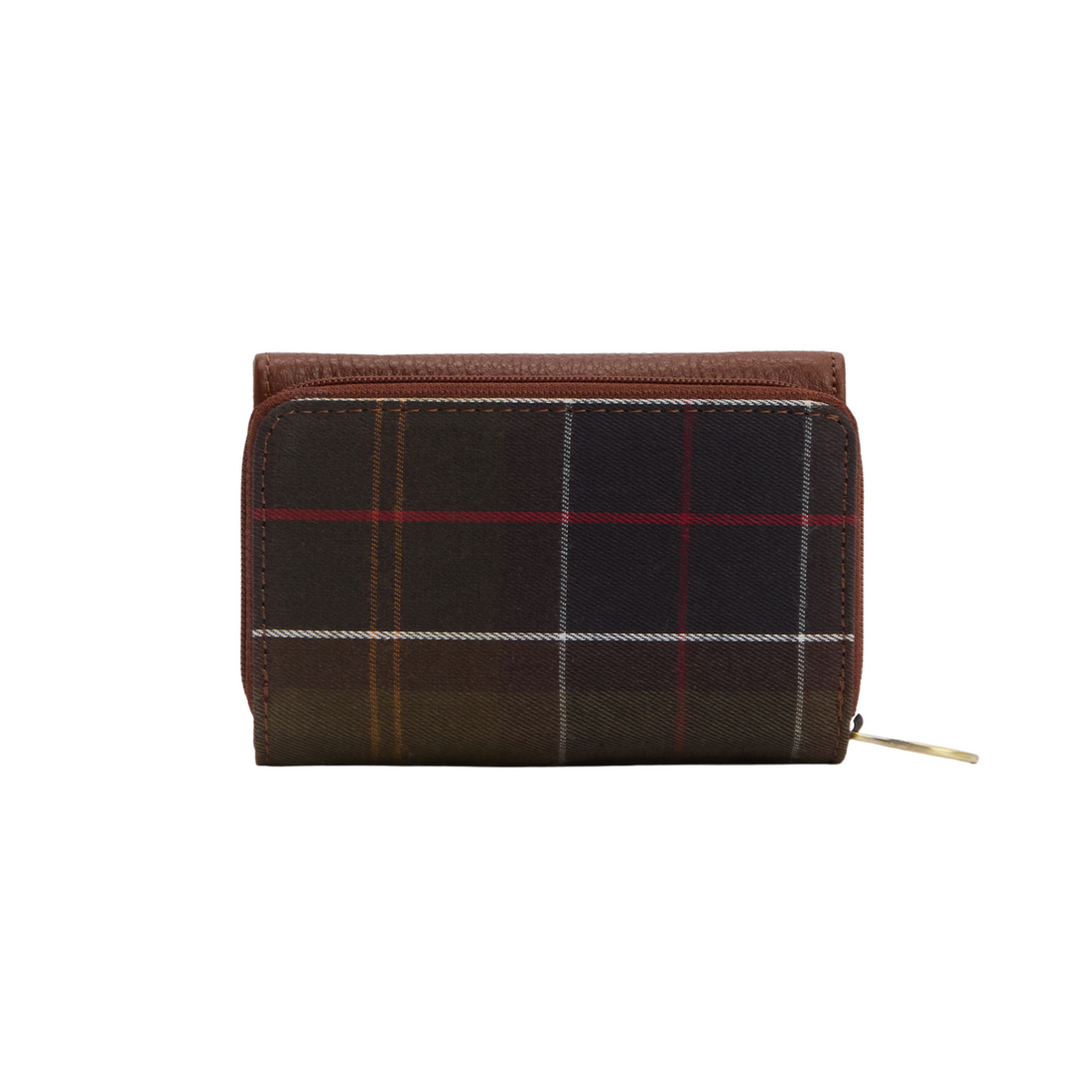 Barbour Rosa Leather French Purse Brown/ Classic Tartan