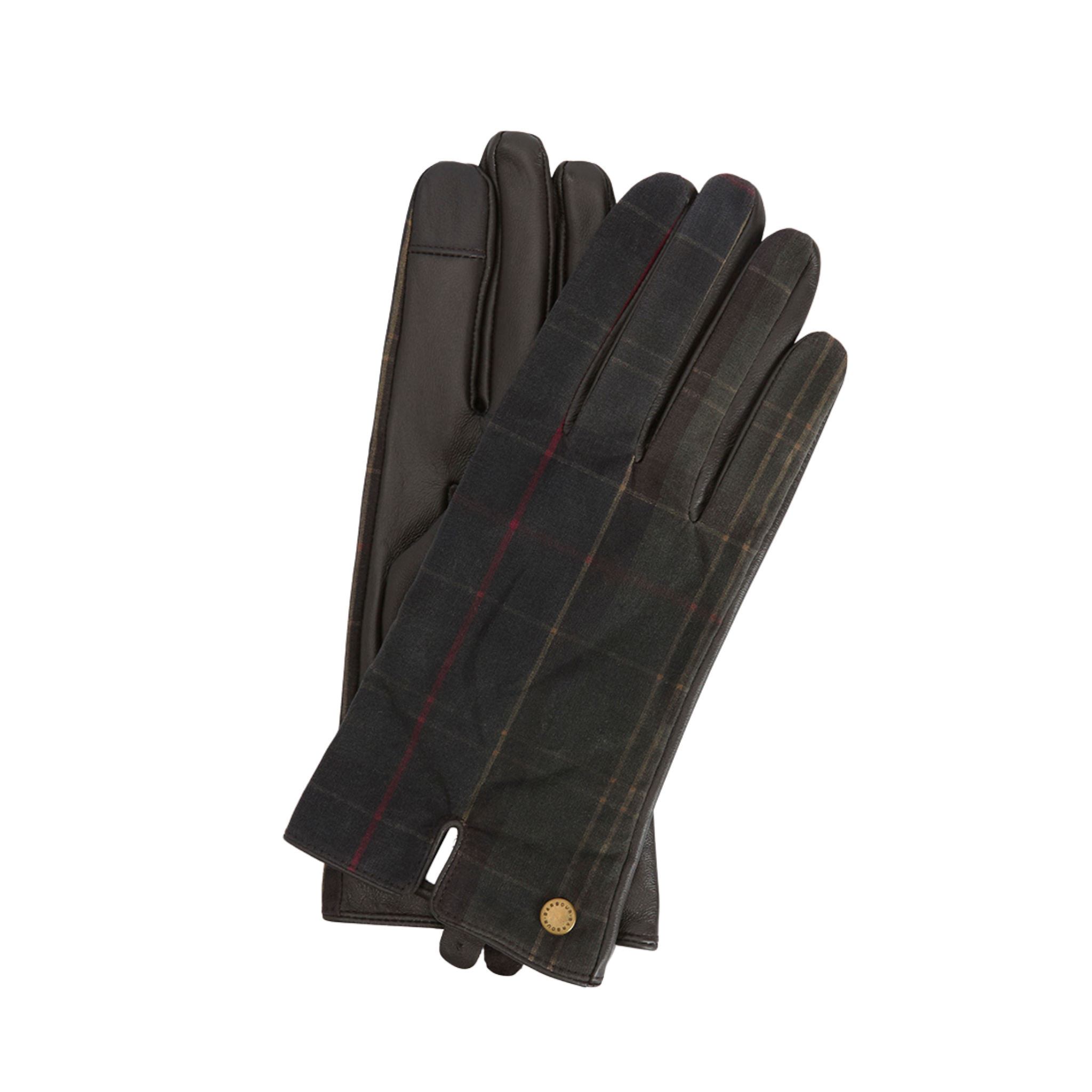 Barbour Scarlet Tartan Gloves Classic Brown