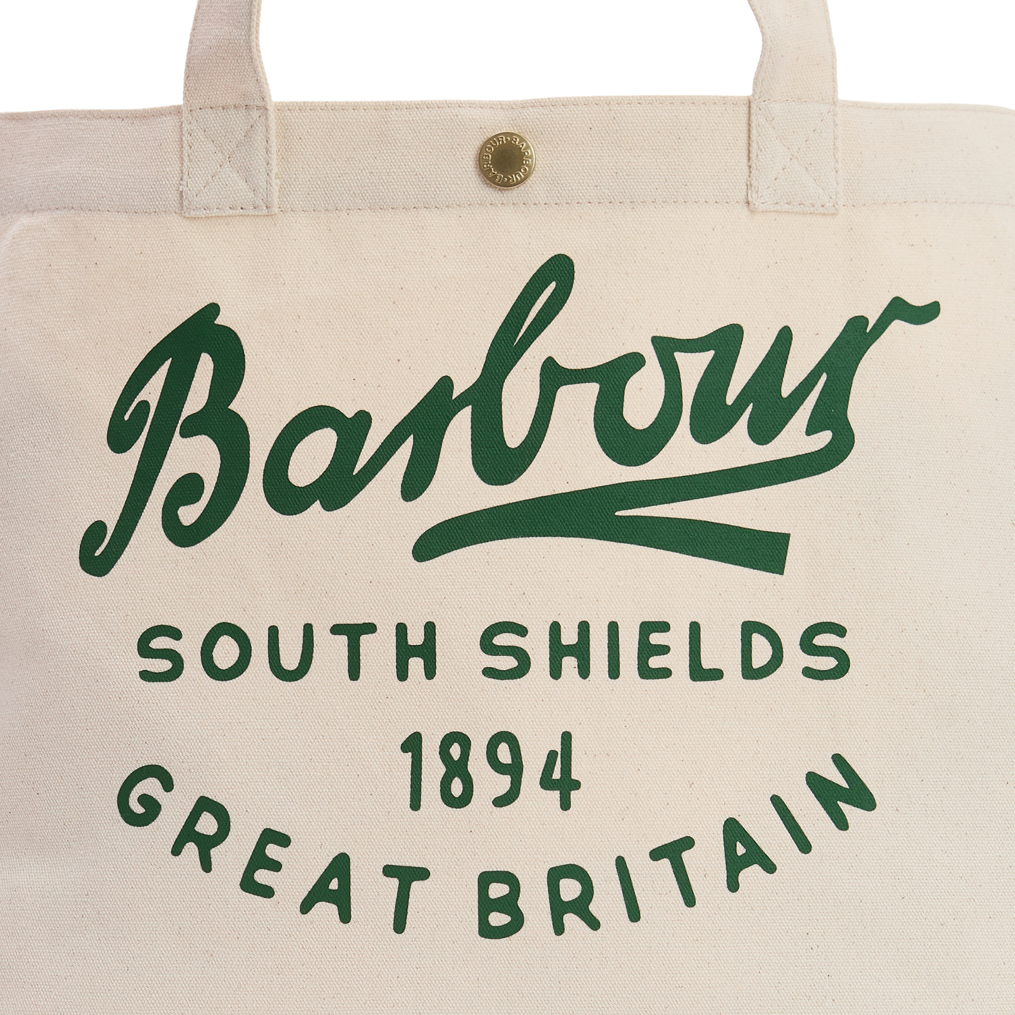 Barbour Script Tote Bag Natural