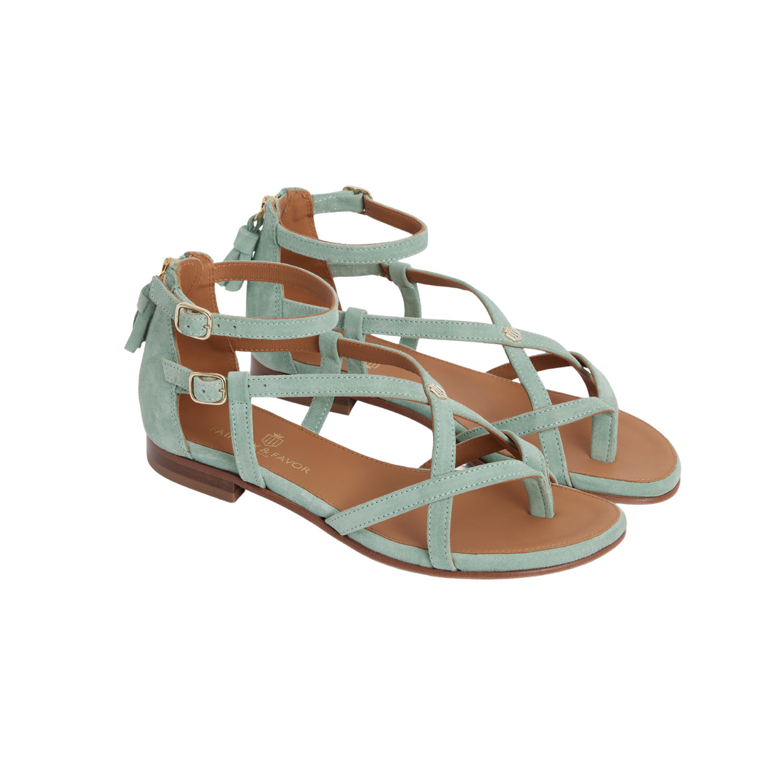 Brancaster Sandal Mint Suede