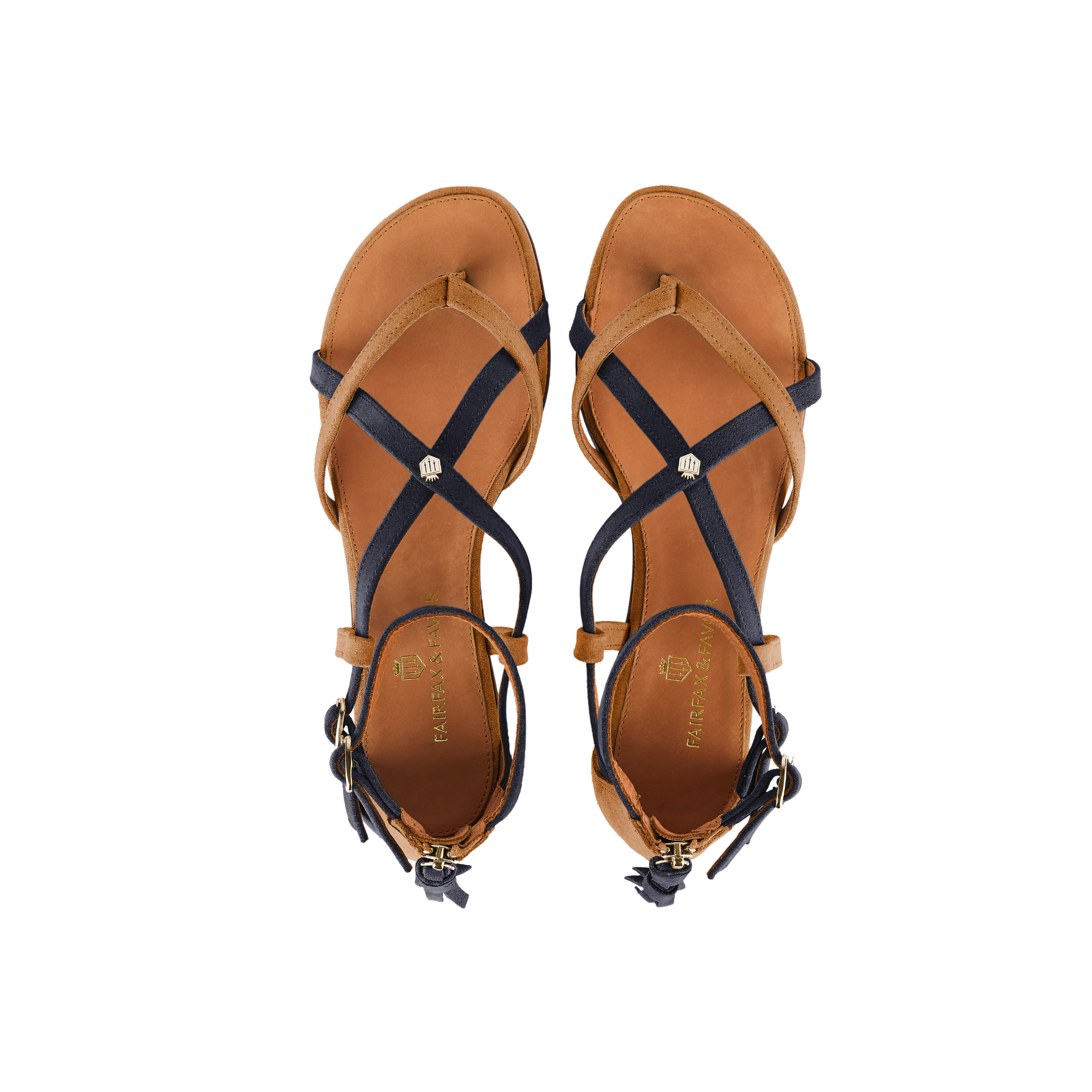 Brancaster Sandal Tan/Navy Suede