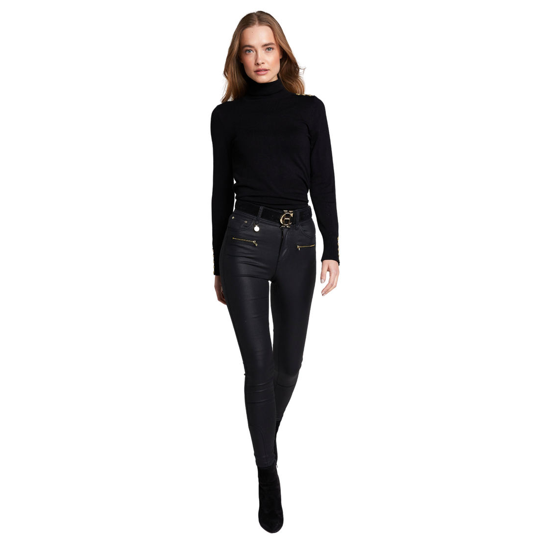 Coated Jodhpur Jean Black