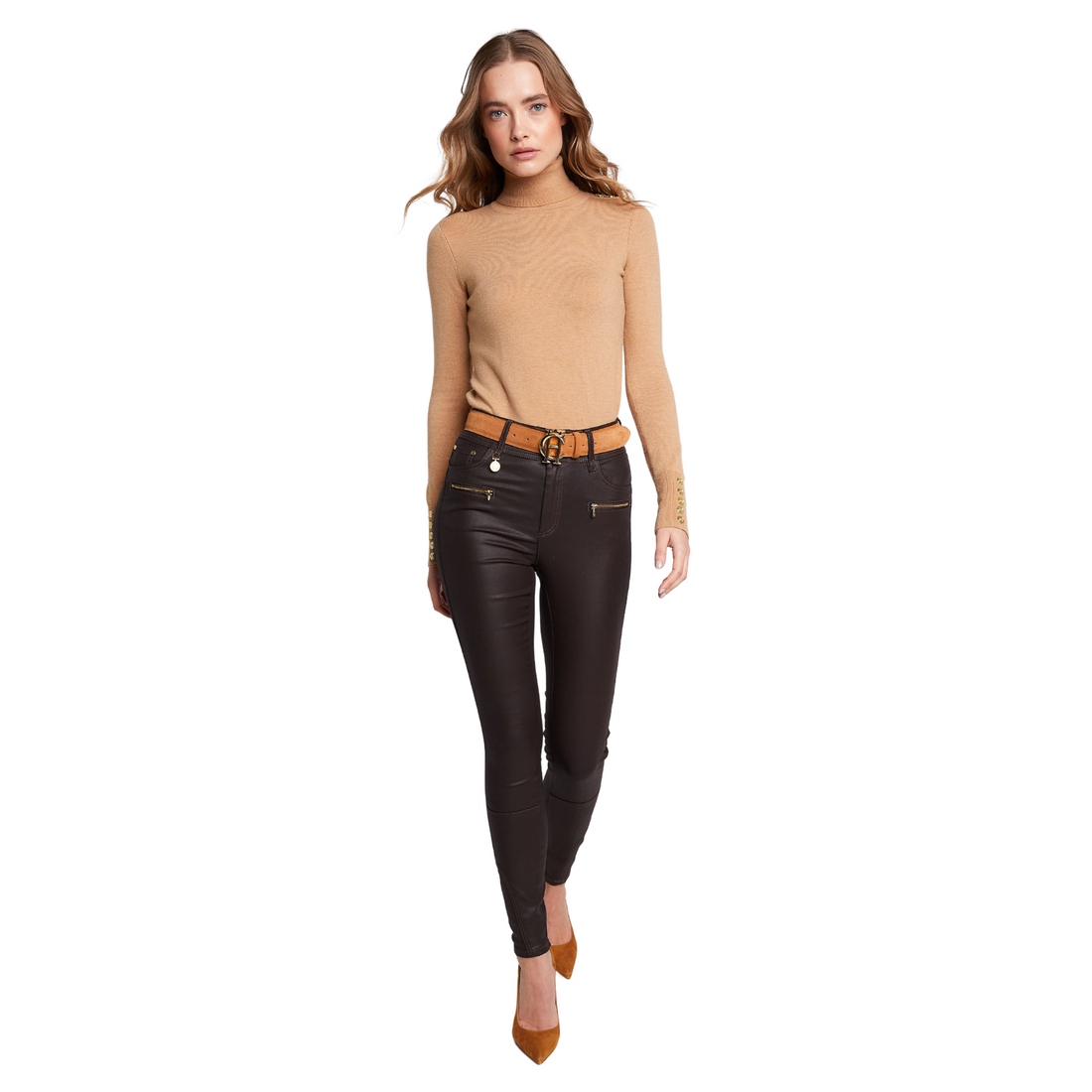 Coated Jodhpur Jean Chocolate