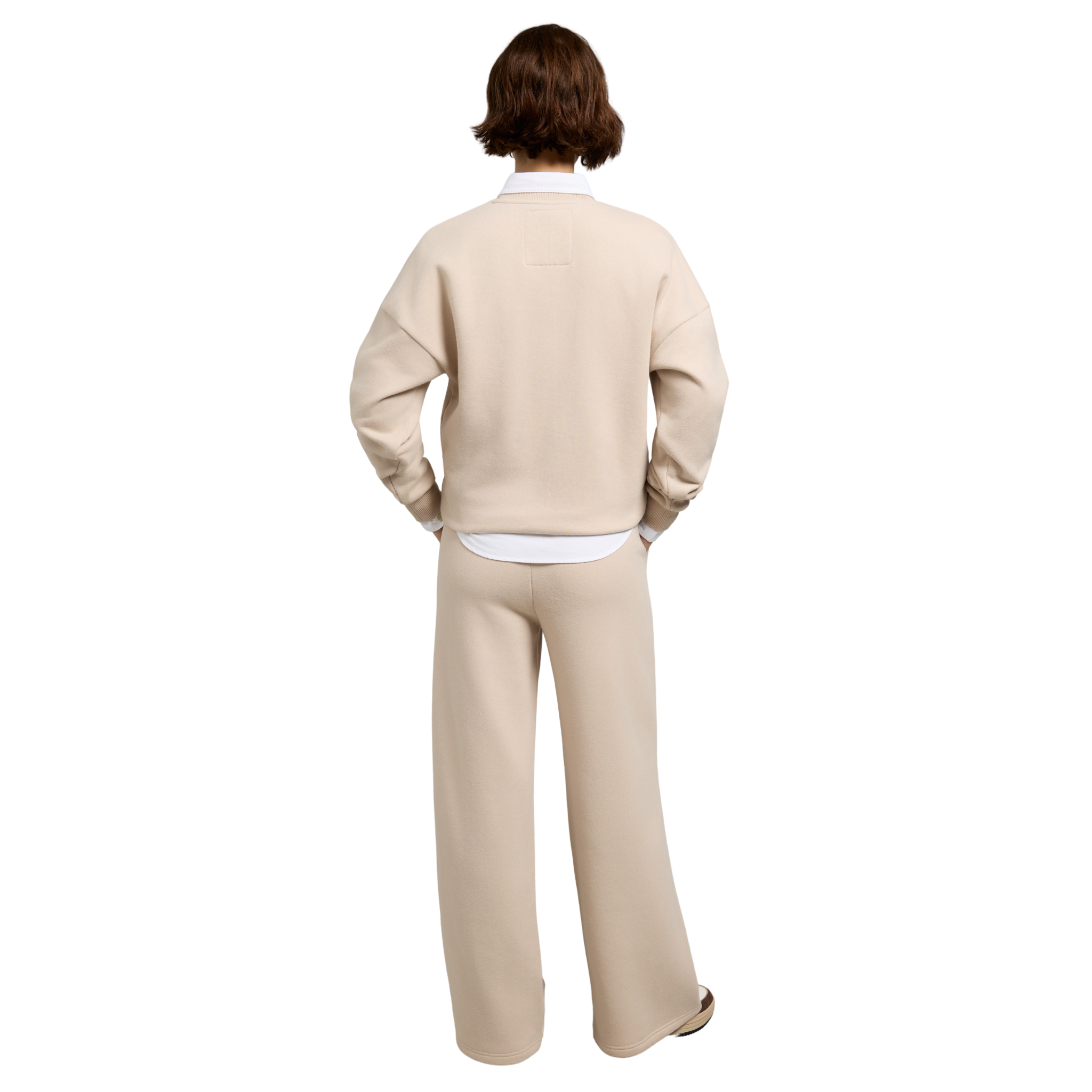 Collegiate Wide Leg Jogger Stone