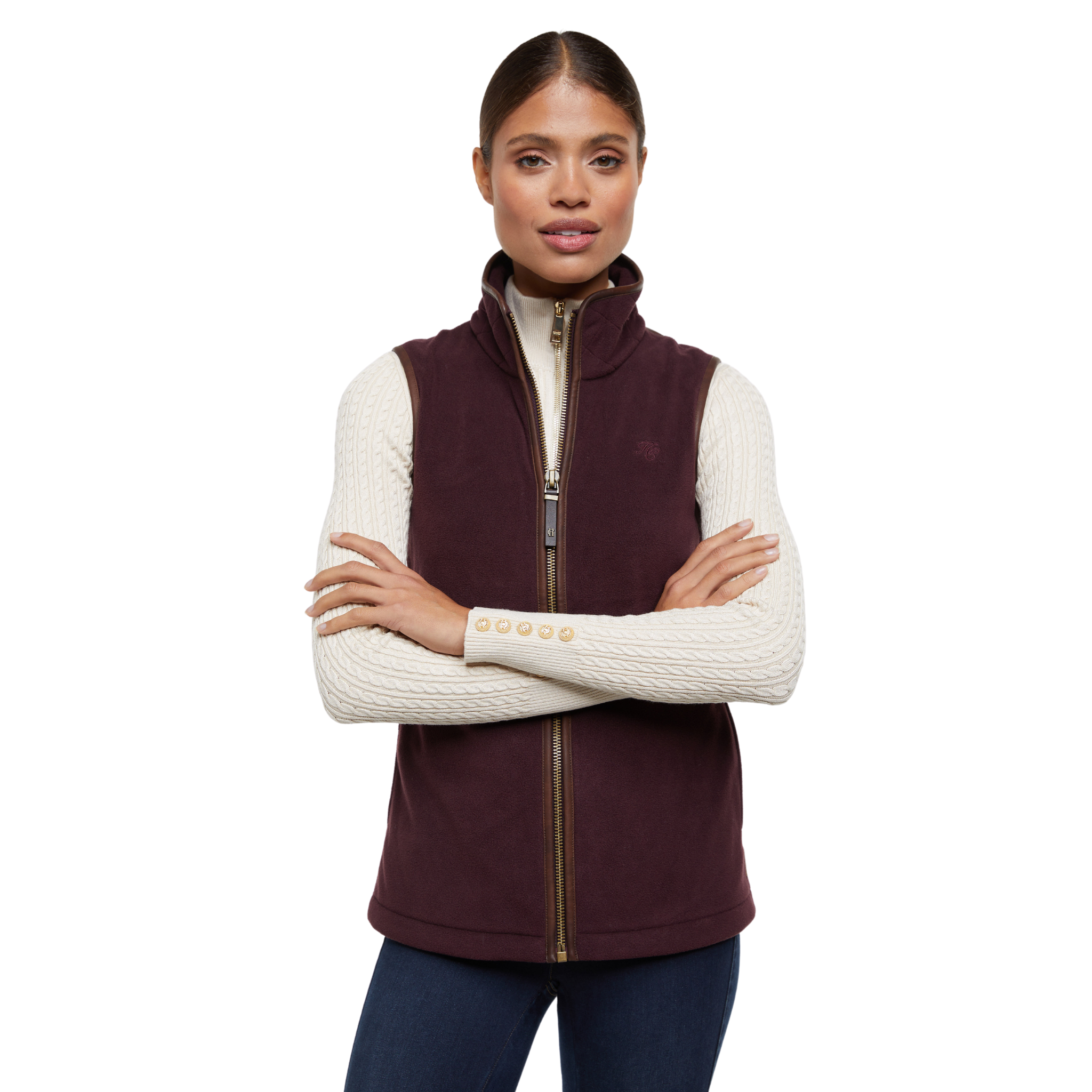 Country Fleece Gilet Mulberry