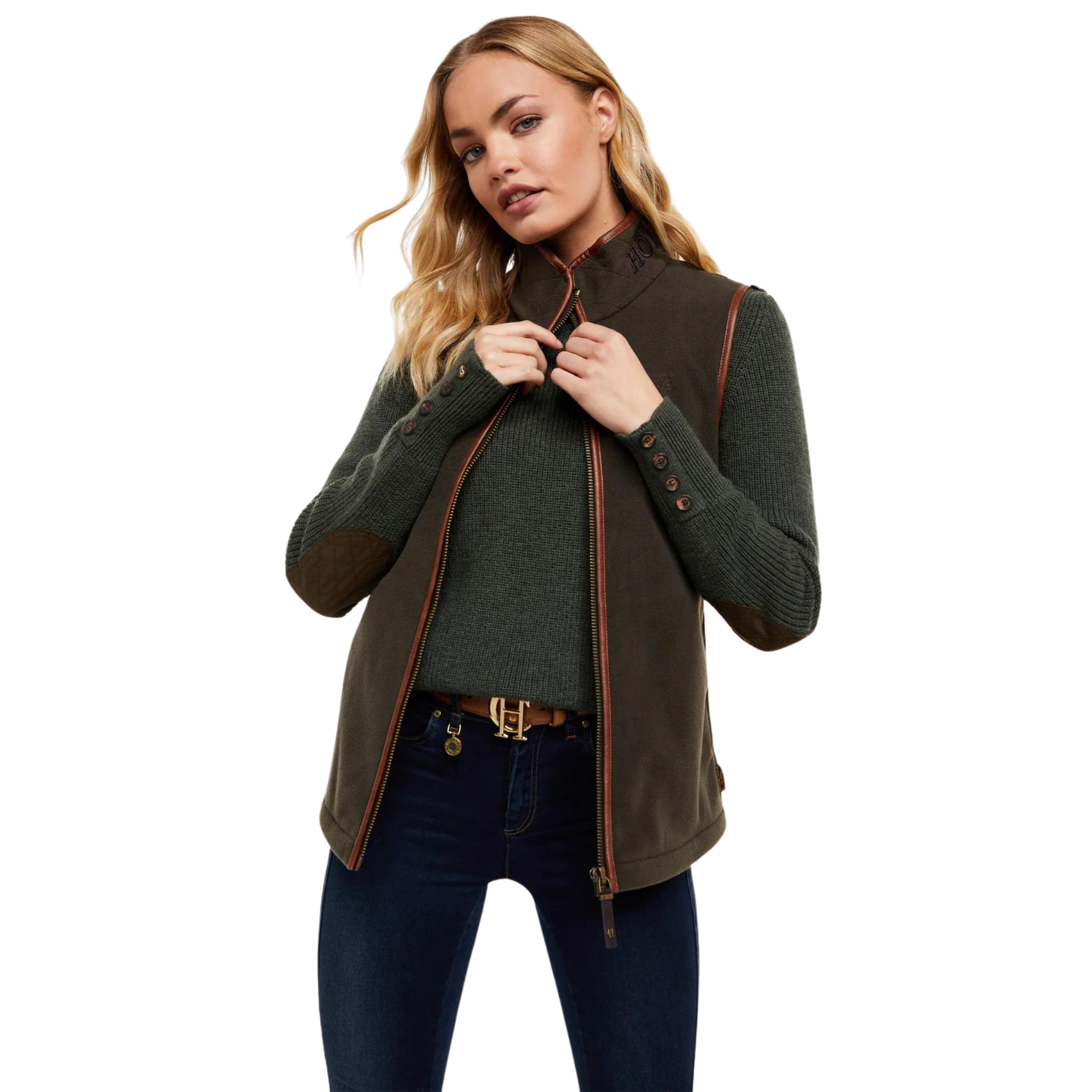 Country Fleece Gilet Khaki