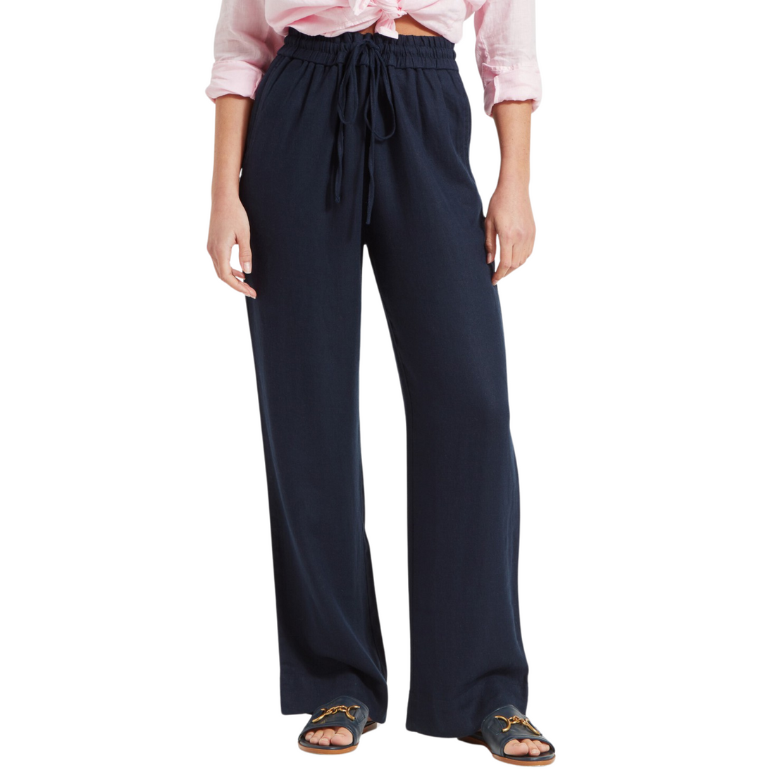 Daphne Linen Trousers Navy