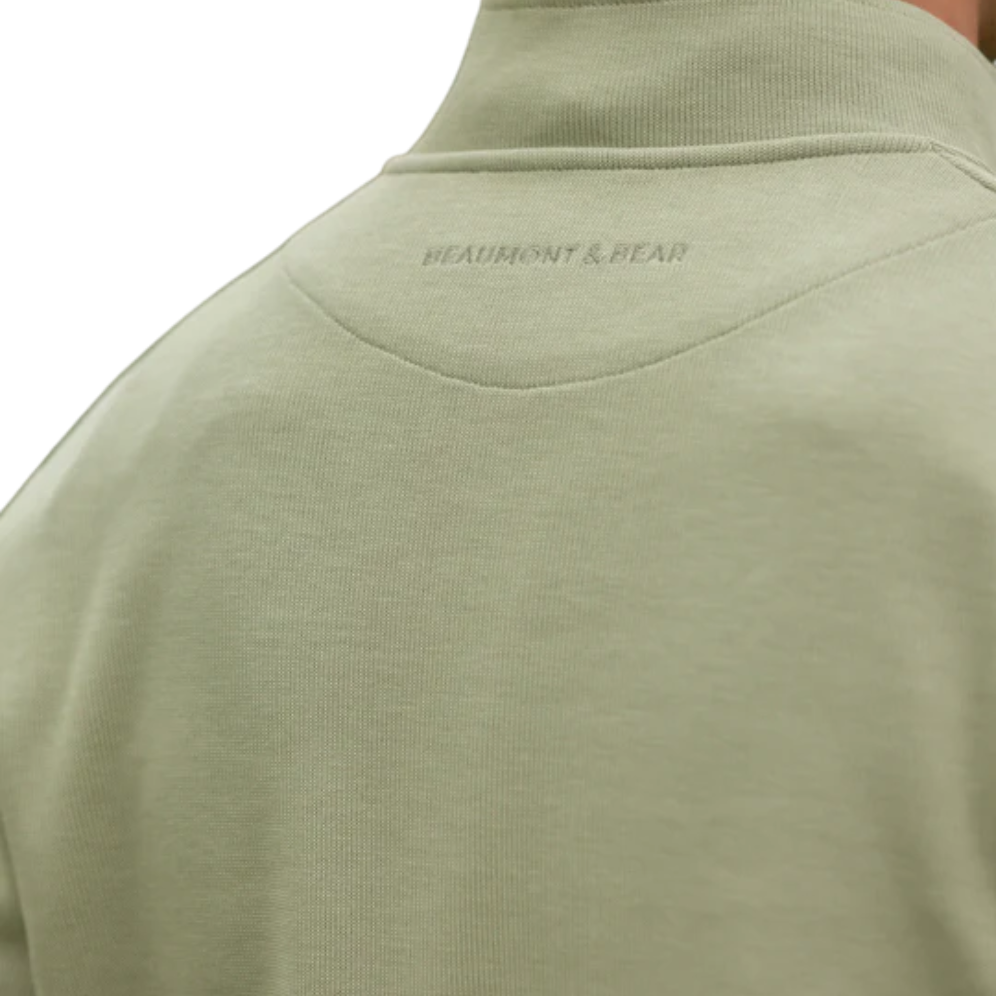 Dittisham Ribbed Unisex Quarter Zip Moss Green