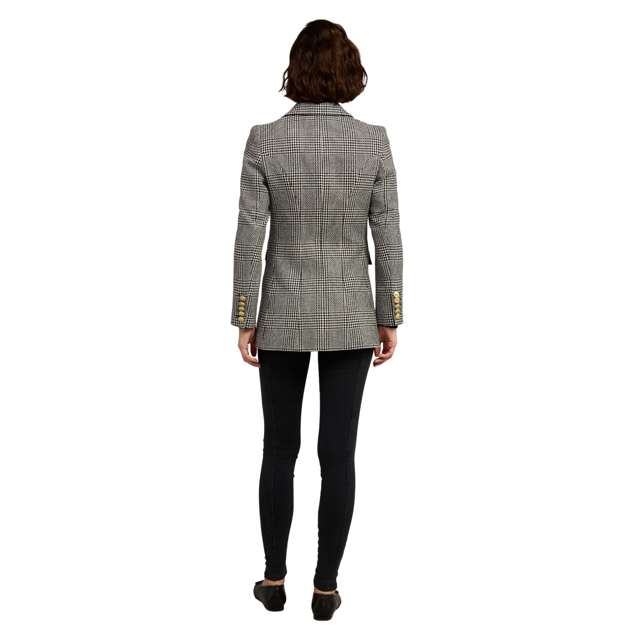 Double Breasted Blazer Prince Of Wales Mono