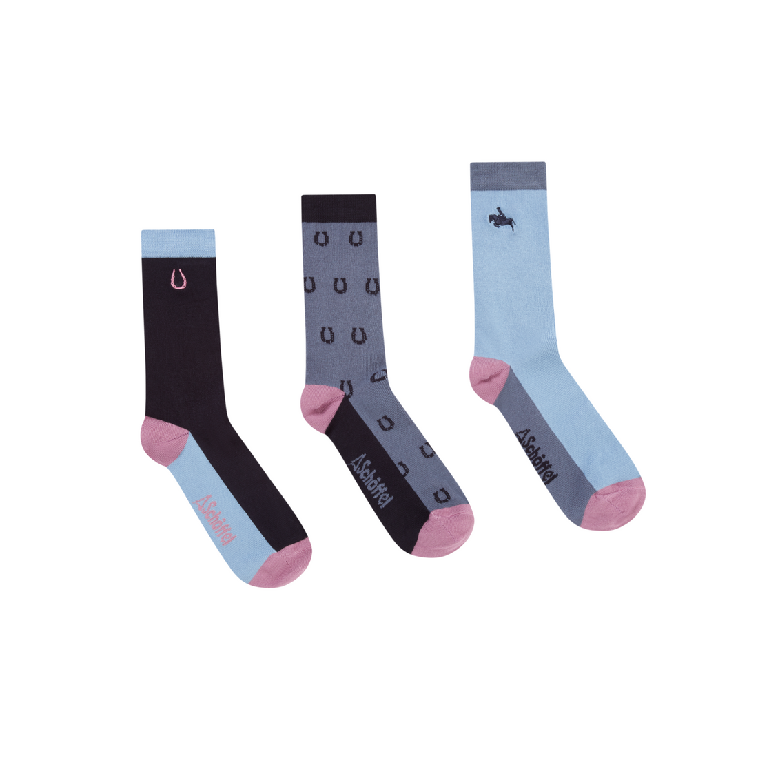 Bamboo Sock Box (Box of 3) Equestrian Mix 4-7