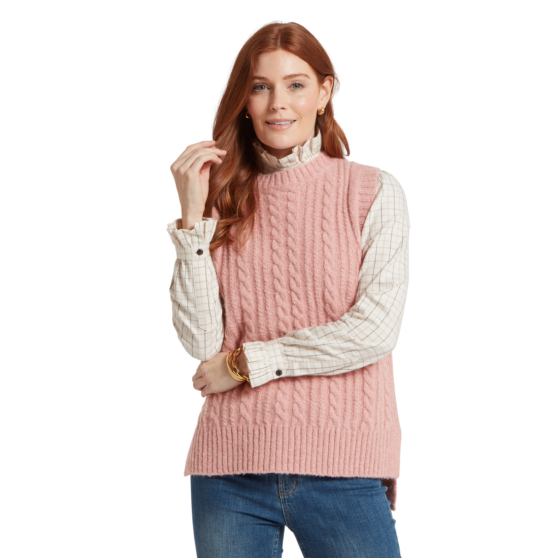 Evie Sleeveless Jumper Dusky Pink