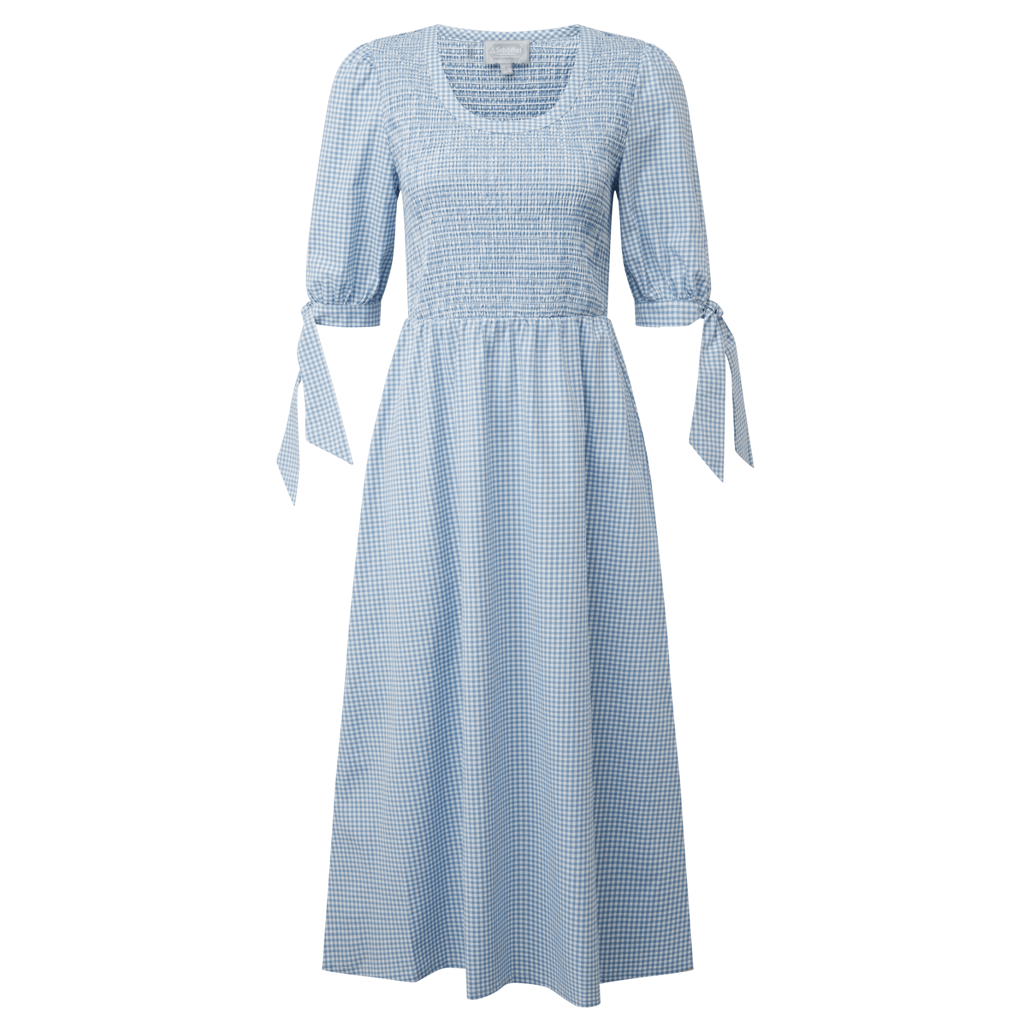 Flora Gingham Dress Denim Blue