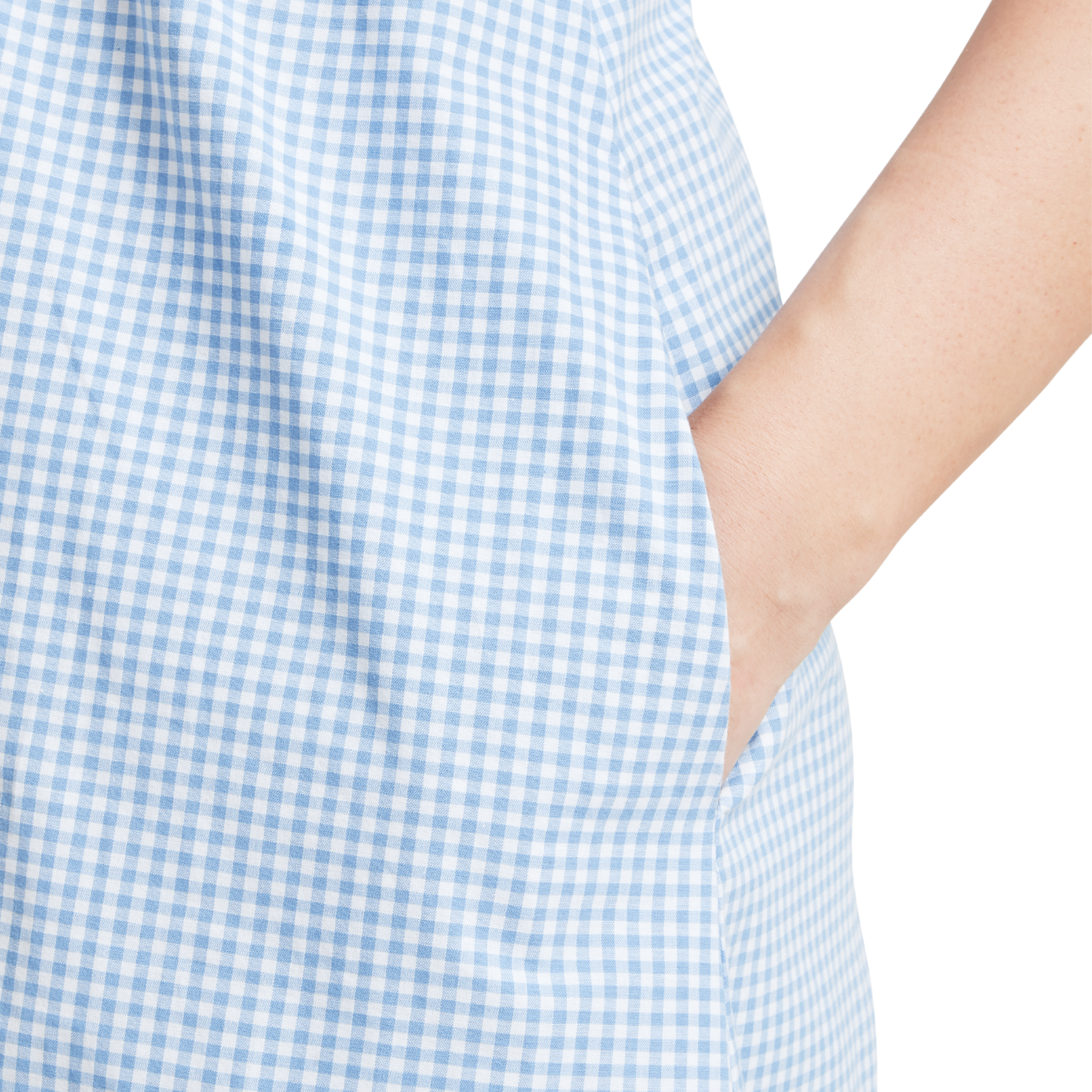 Flora Gingham Dress Denim Blue