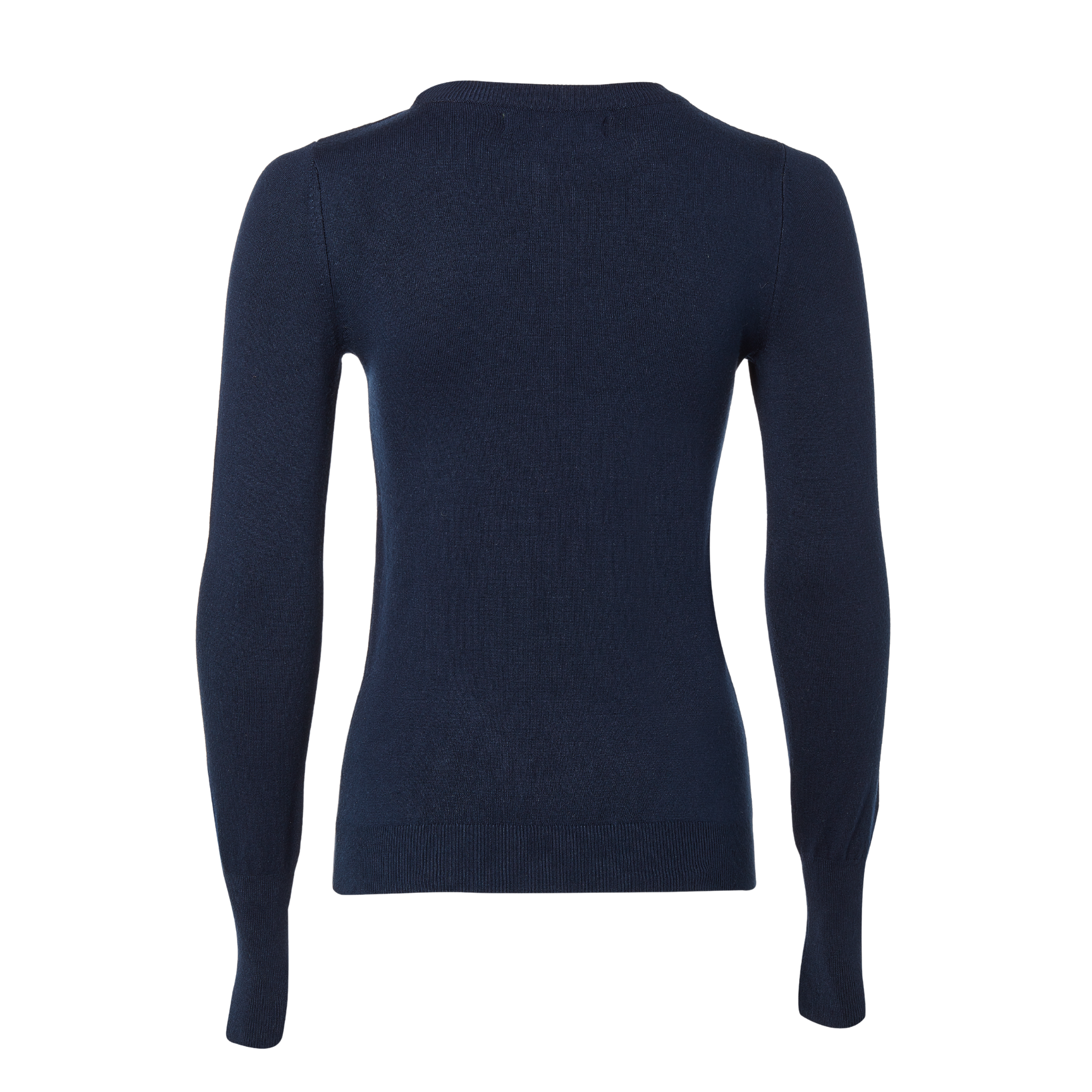 Buttoned Knit Crew Neck Ink Navy