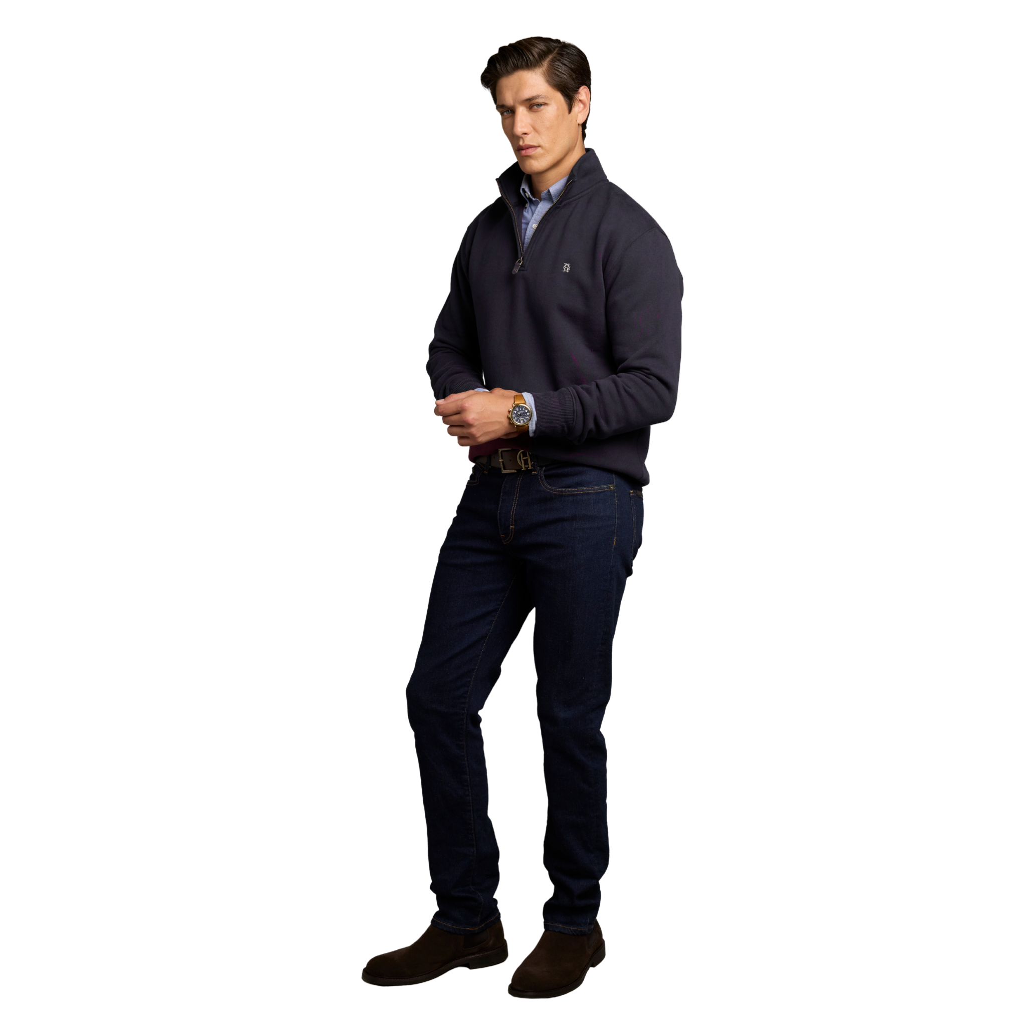Classic Quarter Zip Sweat Ink Navy