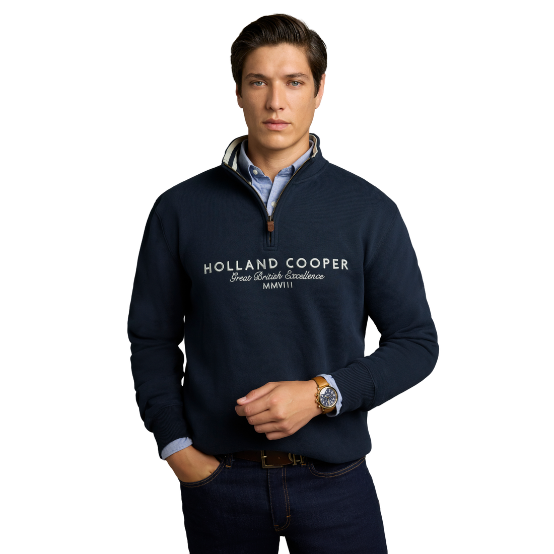 Heritage Quarter Zip Sweat Navy