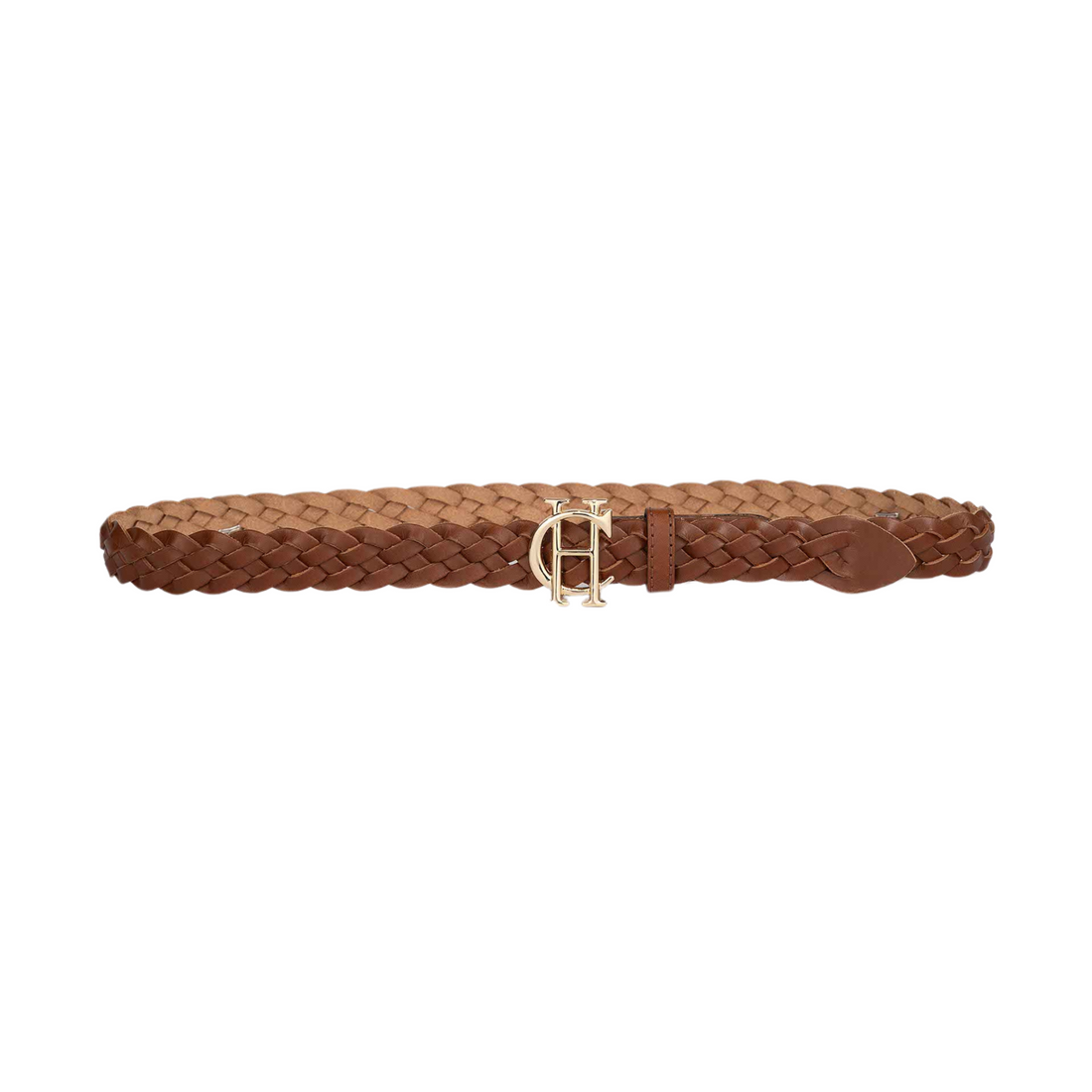 Plaited Slim Belt Tan