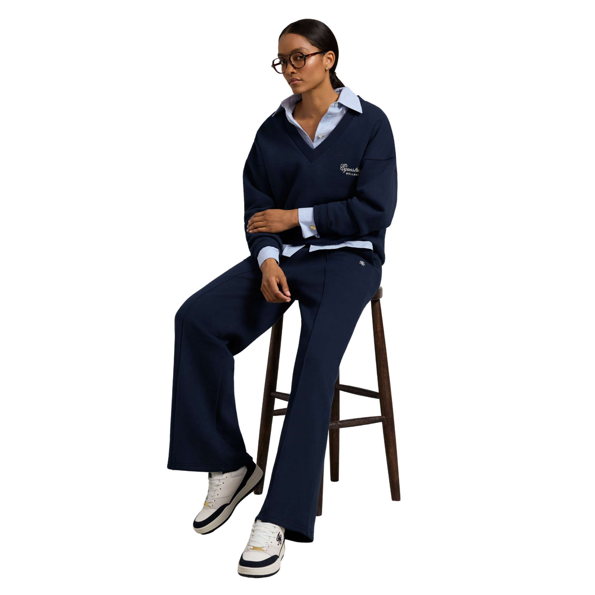 Retro Trainer White Navy