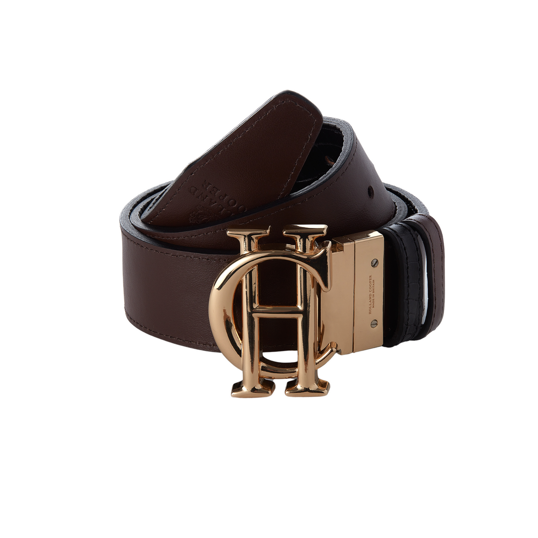 HC Classic Reversible Belt Chocolate Black Croc