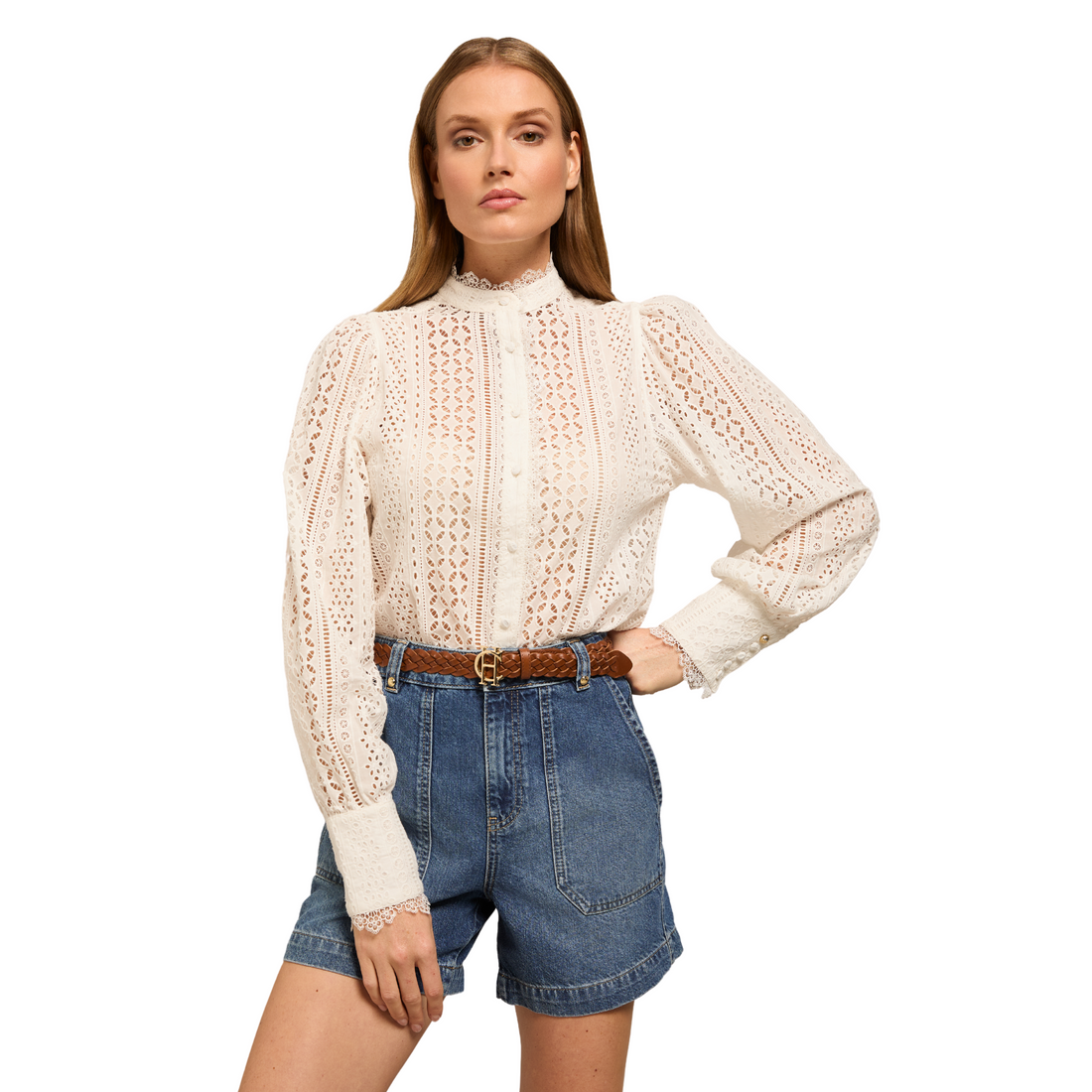 Utility Denim Shorts Denim