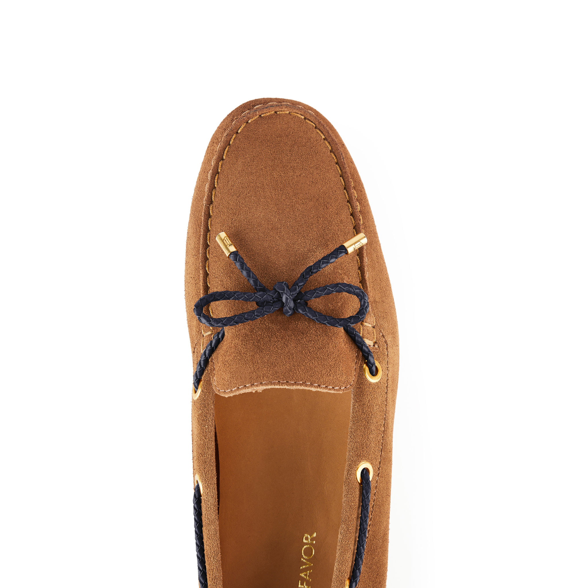 Henley Driving Shoe Tan/Navy Suede