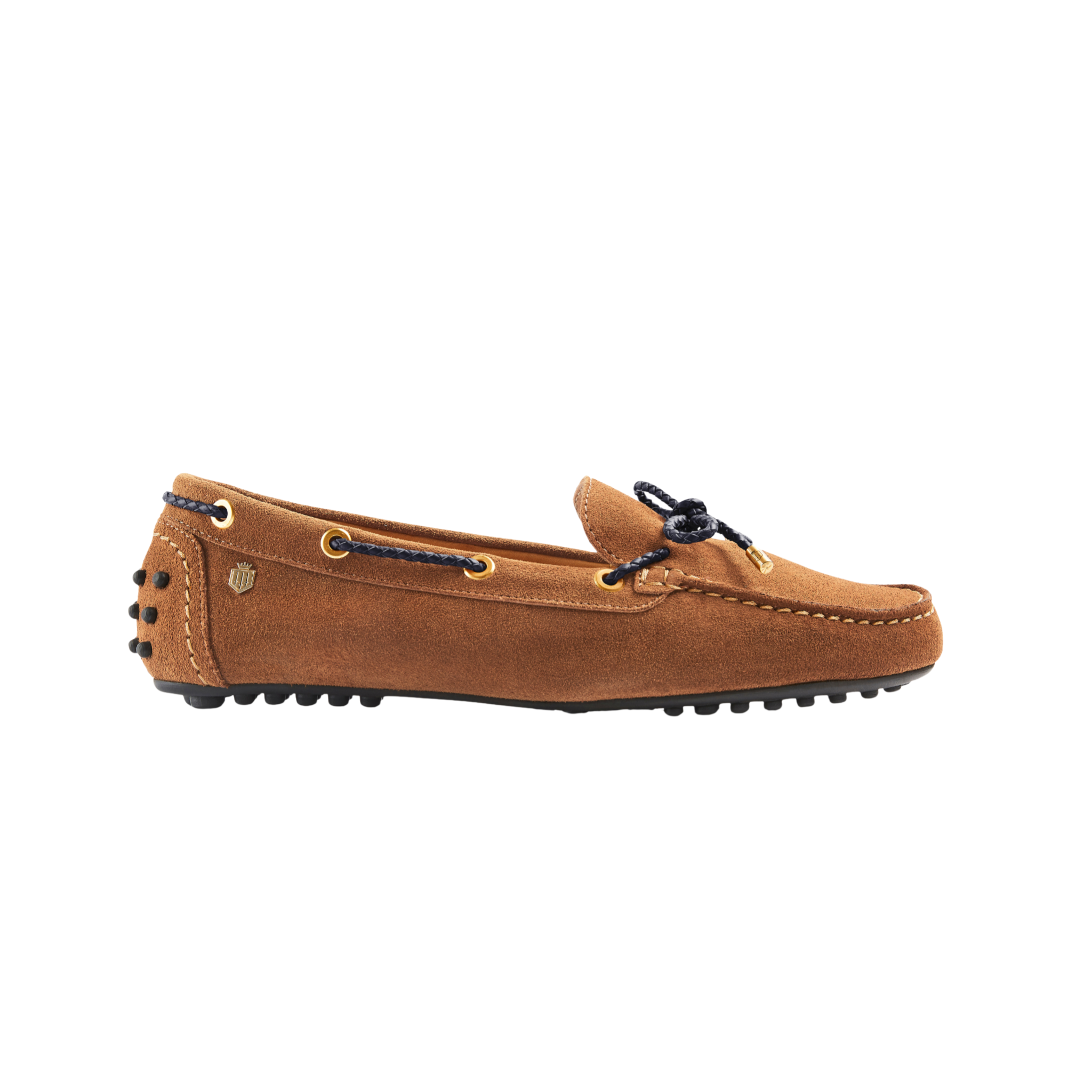 Henley Driving Shoe Tan/Navy Suede
