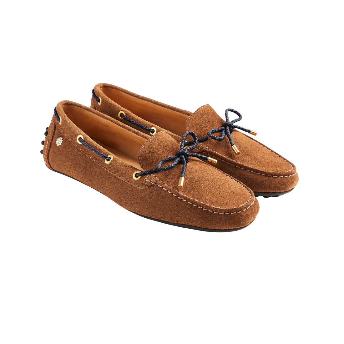Henley Driving Shoe Tan/Navy Suede
