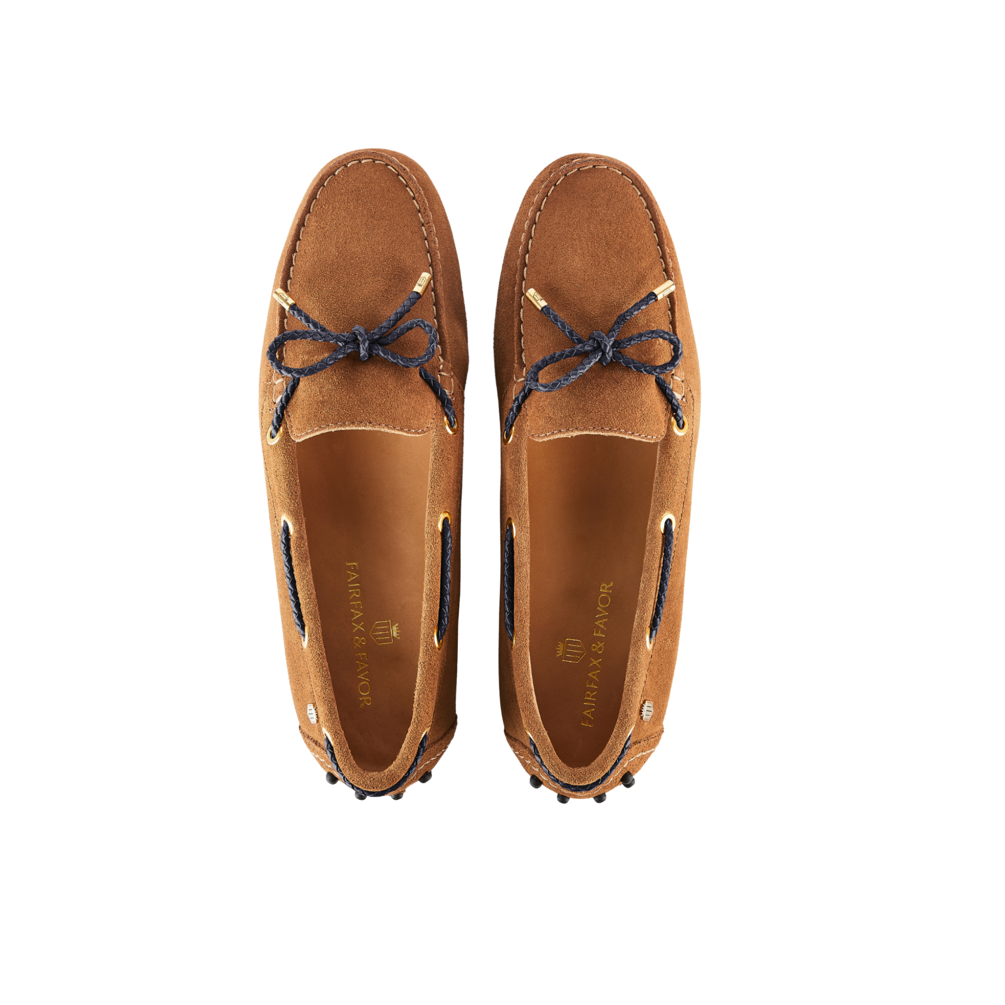 Henley Driving Shoe Tan/Navy Suede