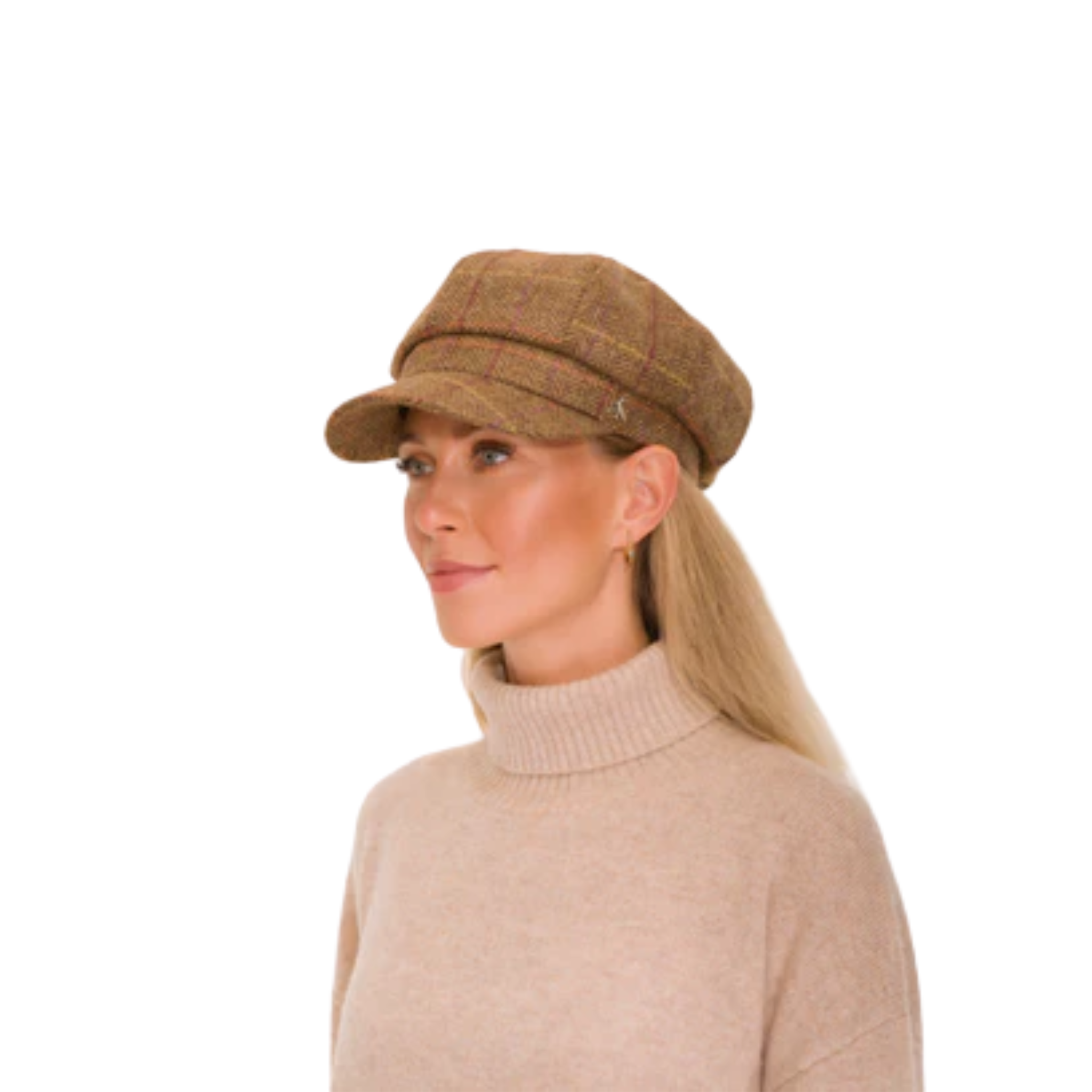 Higham Tweed Ladies Baker Boy Chestnut
