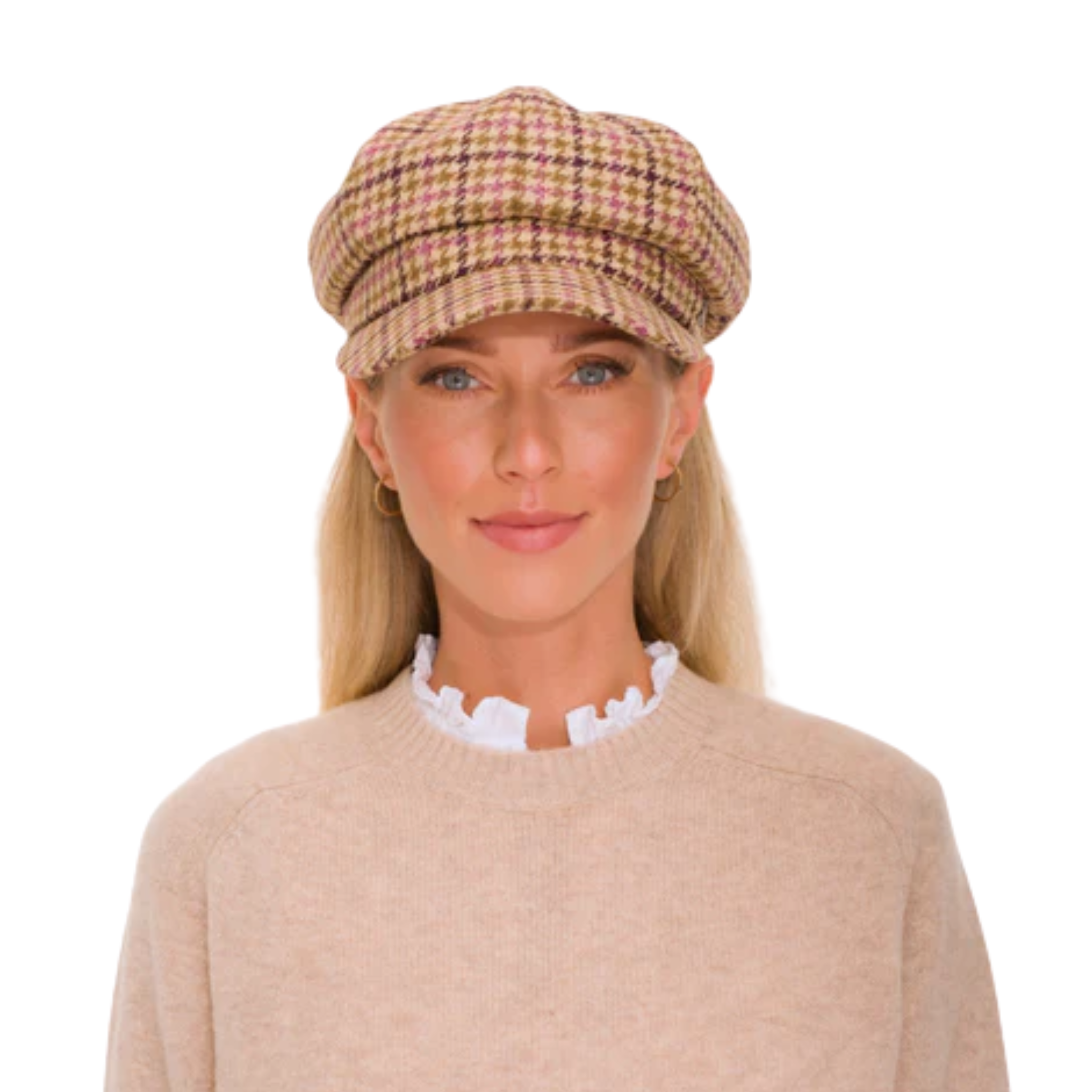 Higham Tweed Ladies Baker Boy Mulberry