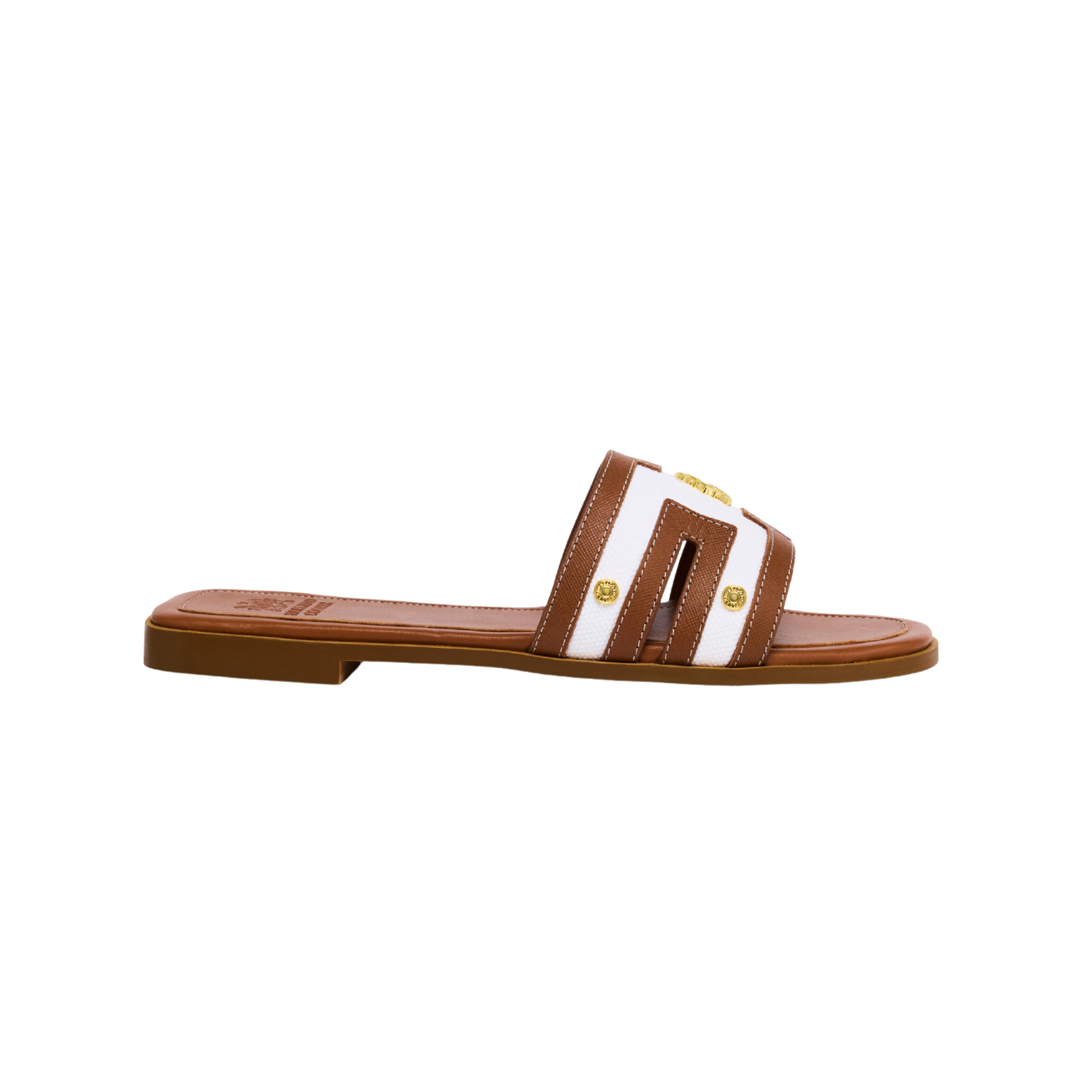 Heraldic Monogram Slides Natural Tan