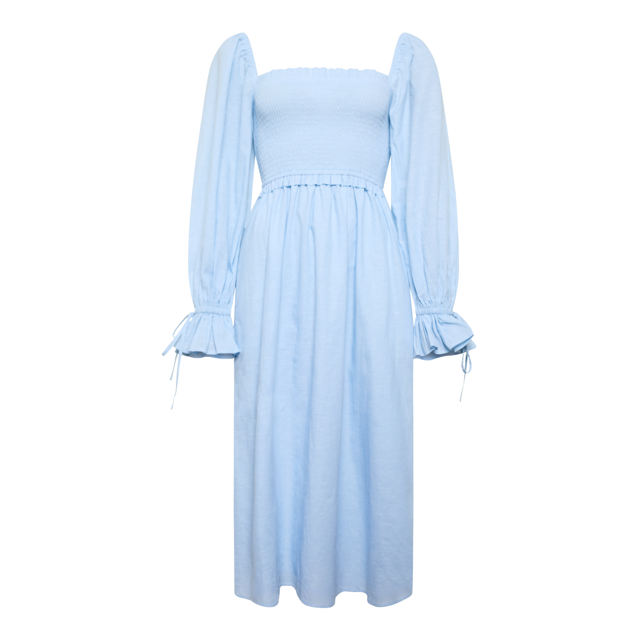 Smock Dress Pale Blue Chambray