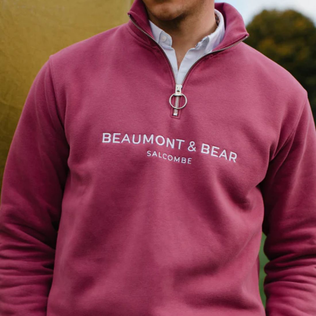 Kingswear Unisex Quarter Zip Rhubarb