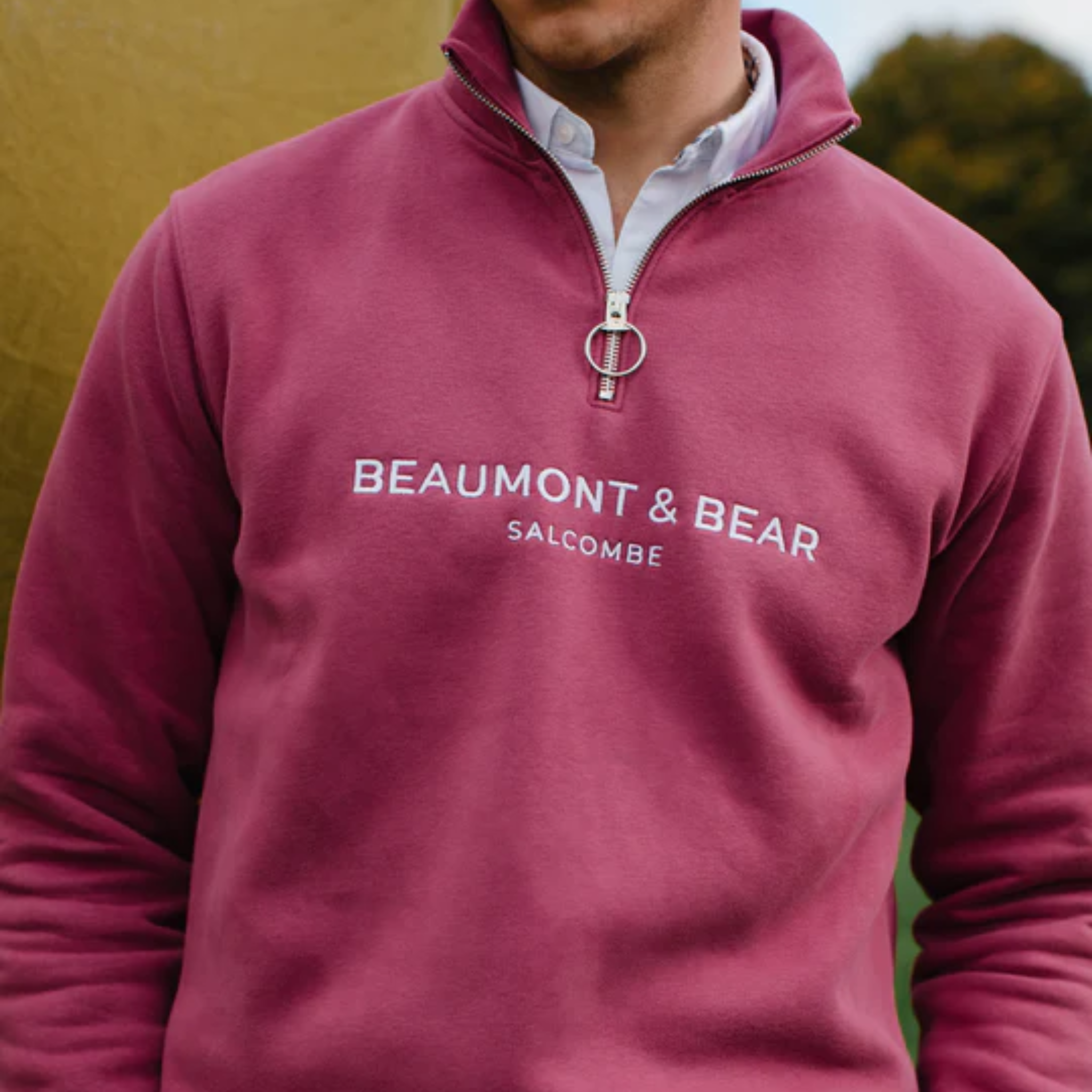 Kingswear Unisex Quarter Zip Rhubarb