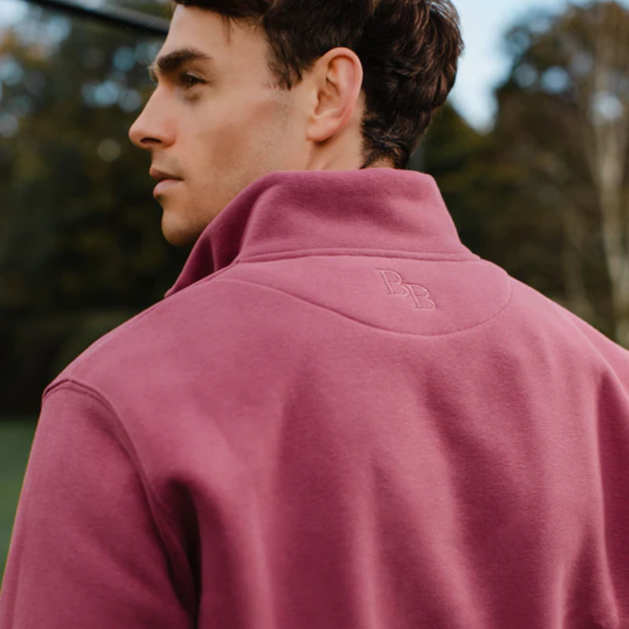 Kingswear Unisex Quarter Zip Rhubarb