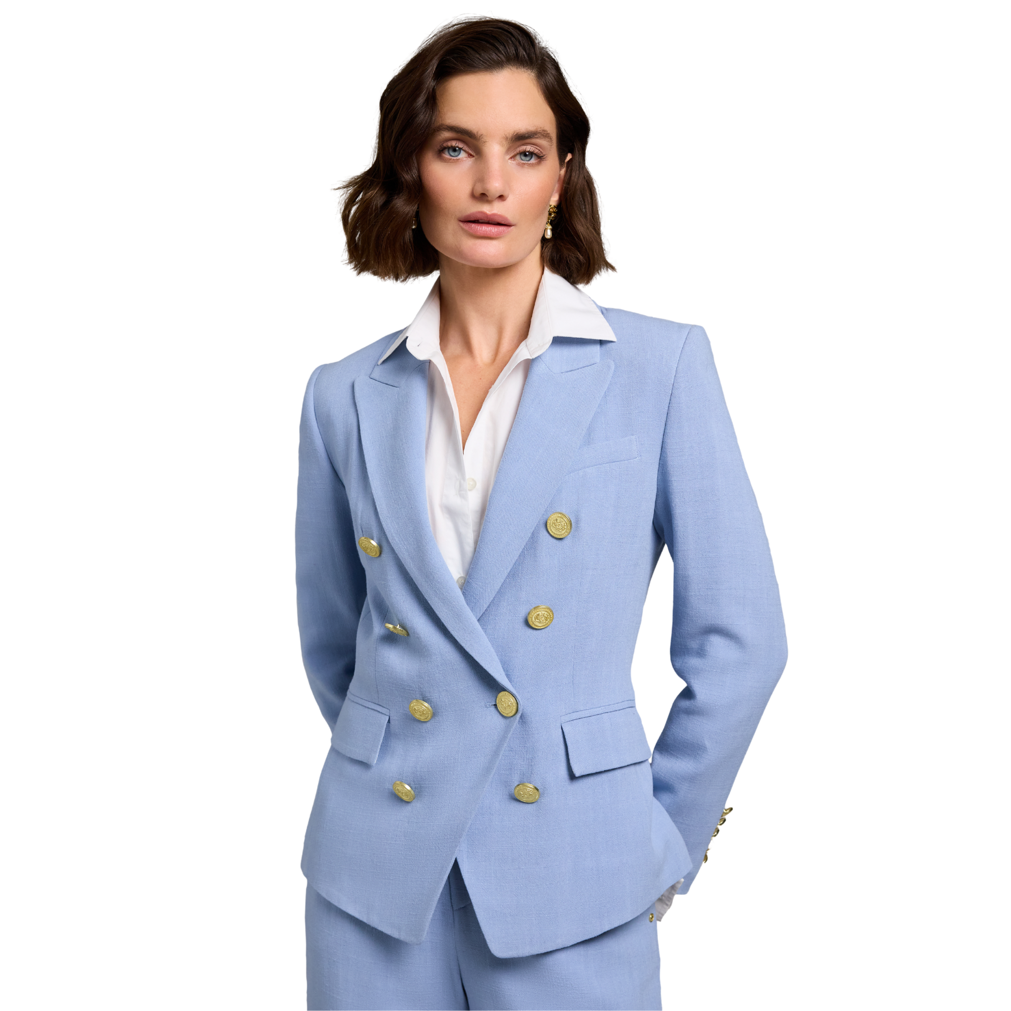 Knightsbridge Blazer Ice Blue Linen